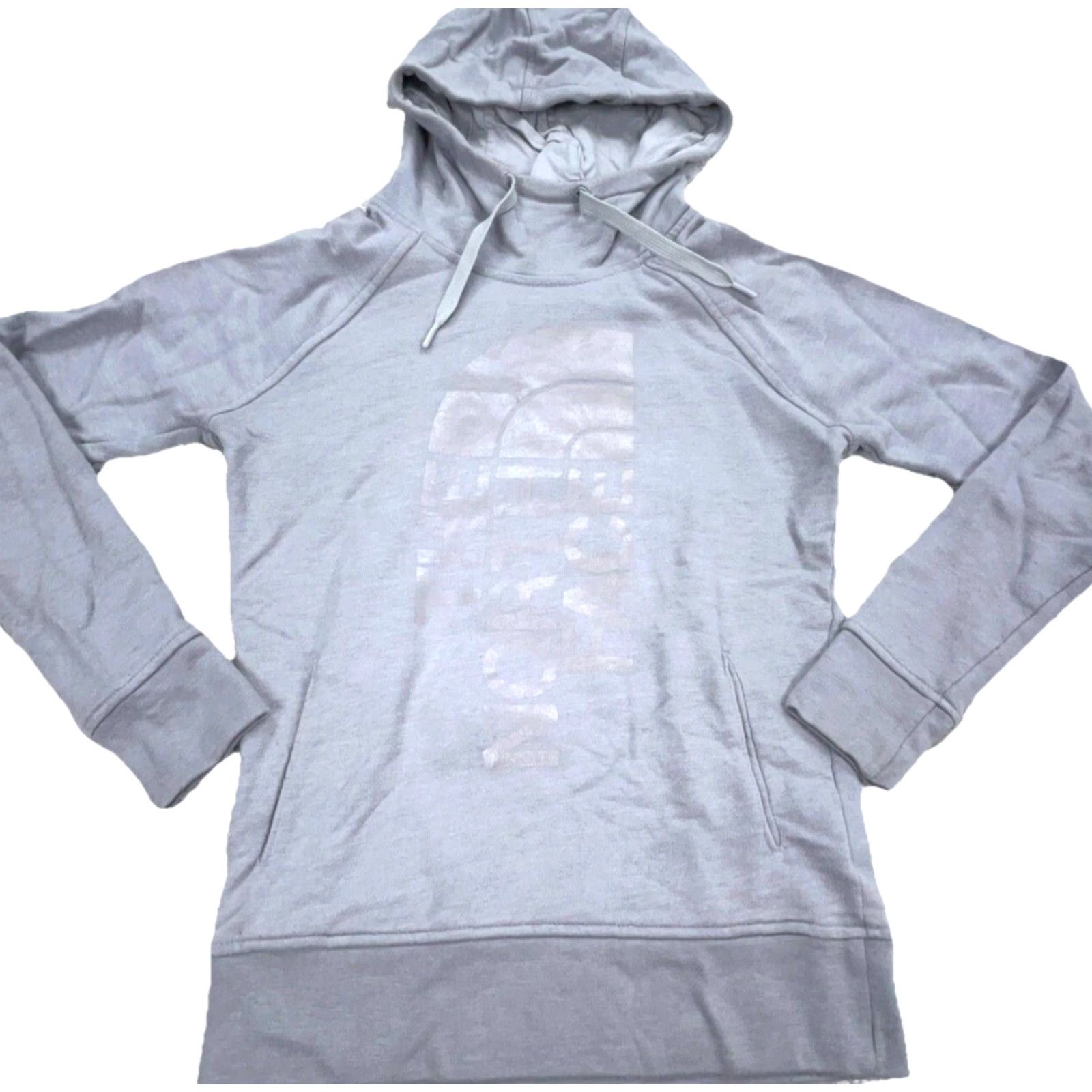 The North Face The North Face Hoodie Women Small Gray Logo Pullover Sweatshirt All Seasons Activewear Casual Travel Pockets Raglan Sleeve Winter Spring Fall Womens Size S / US 4 / IT 40 - 2 Thumbnail