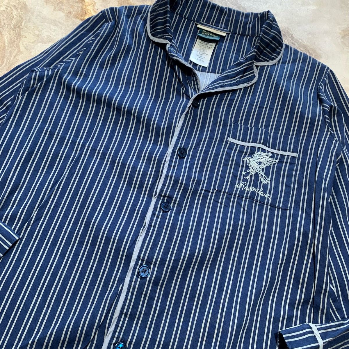 Warner Bros 2000s Harry Potter Ravenclaw Pottery Barn Teen Stripe Shirt Size US M / EU 48-50 / 2 - 2 Thumbnail