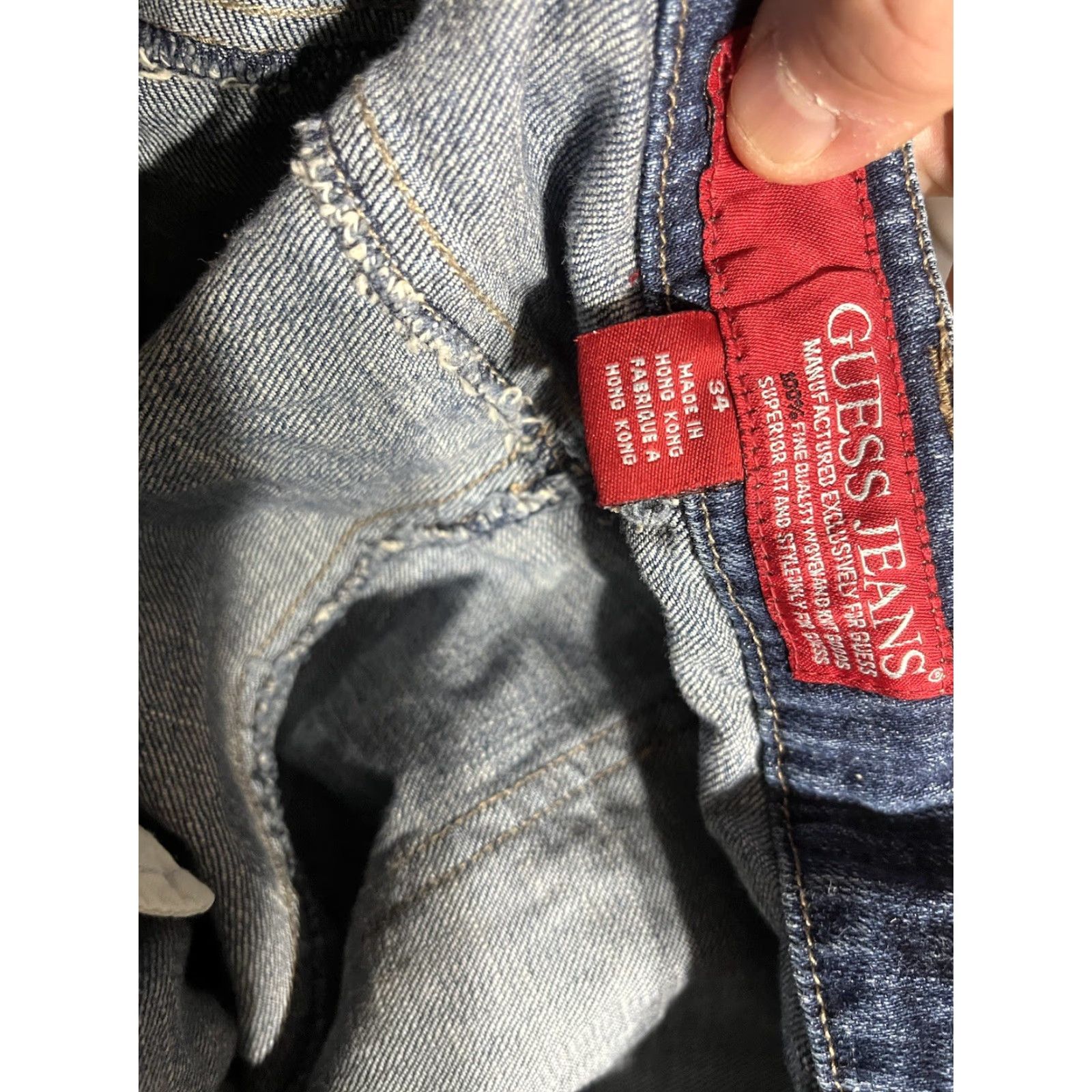 Guess GUESS Jeans Women’s Bootcut Stretch 34x32 Dark Denim 5-Pocket Cotton Blend Spandex Jeans Womens Regular Rise High Inseam 32 Size 24" / US 00 / IT 34 - 5 Thumbnail