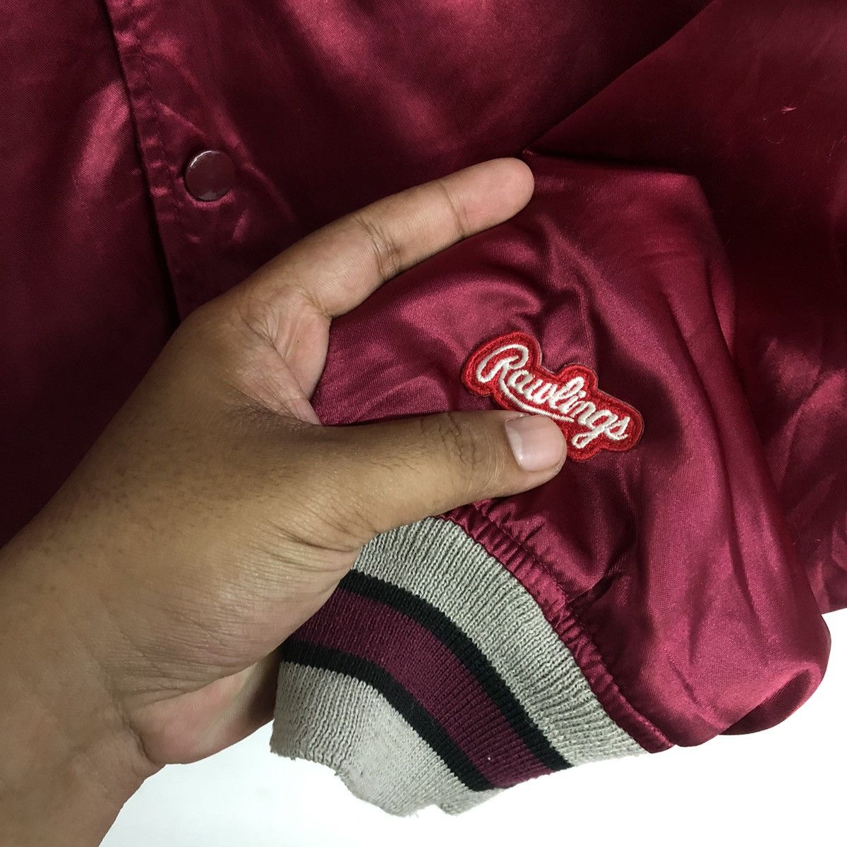 Japanese Brand Rawlings Varsity Spellout Embriodered Light Jacket Size US M / EU 48-50 / 2 - 7 Thumbnail