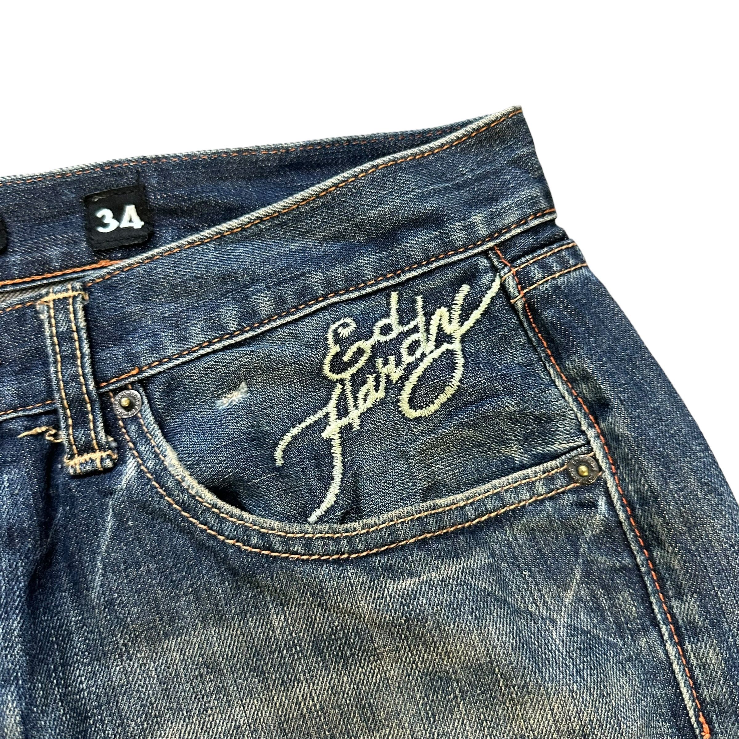 Christian Audigier ED HARDY DENIM Embroidered Big Logo Denim Pant #A44-1023 Size US 34 / EU 50 - 8 Thumbnail