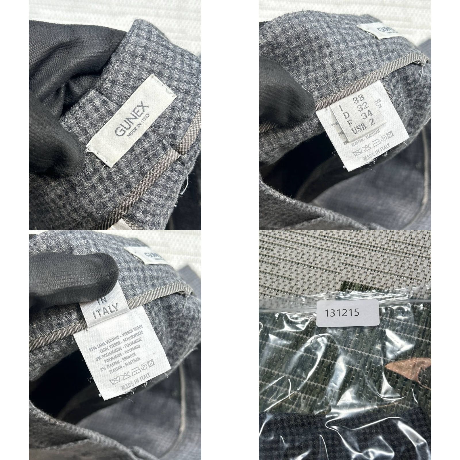 Vintage GUNEX Pants Women's 2 Gray Wool Stretch Micro Check Mid Rise Wide-Leg Casual Dress Pants Size 26" / US 2 / IT 38 - 8 Thumbnail