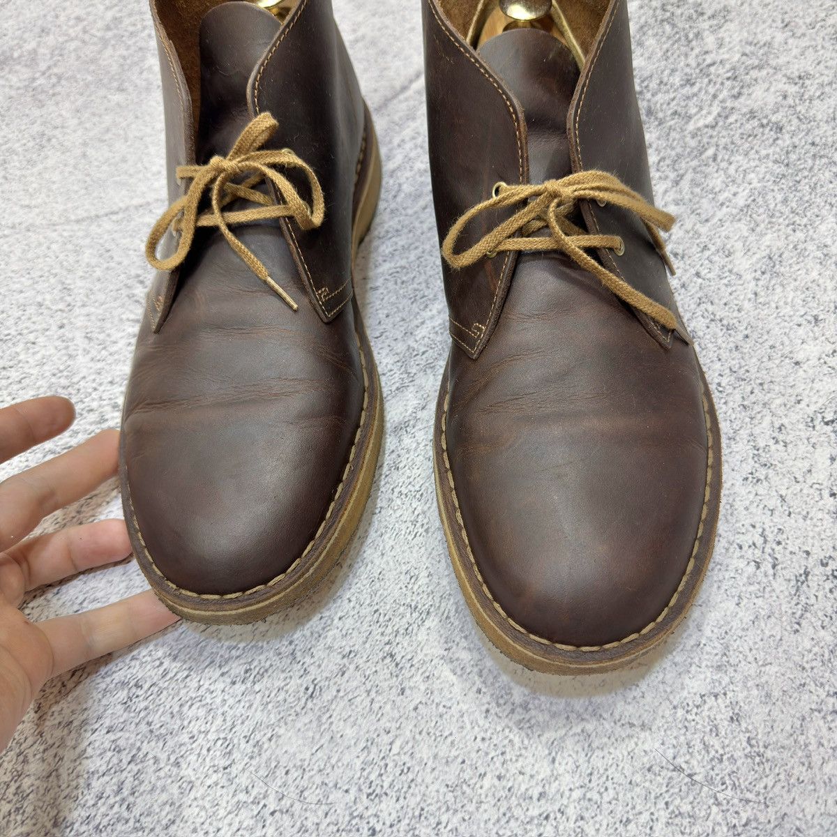 Clarks Clarks Desert Boots Brown Oiled Leather US11.5 UK11 EU45 Size US 11.5 / EU 44-45 - 7 Thumbnail