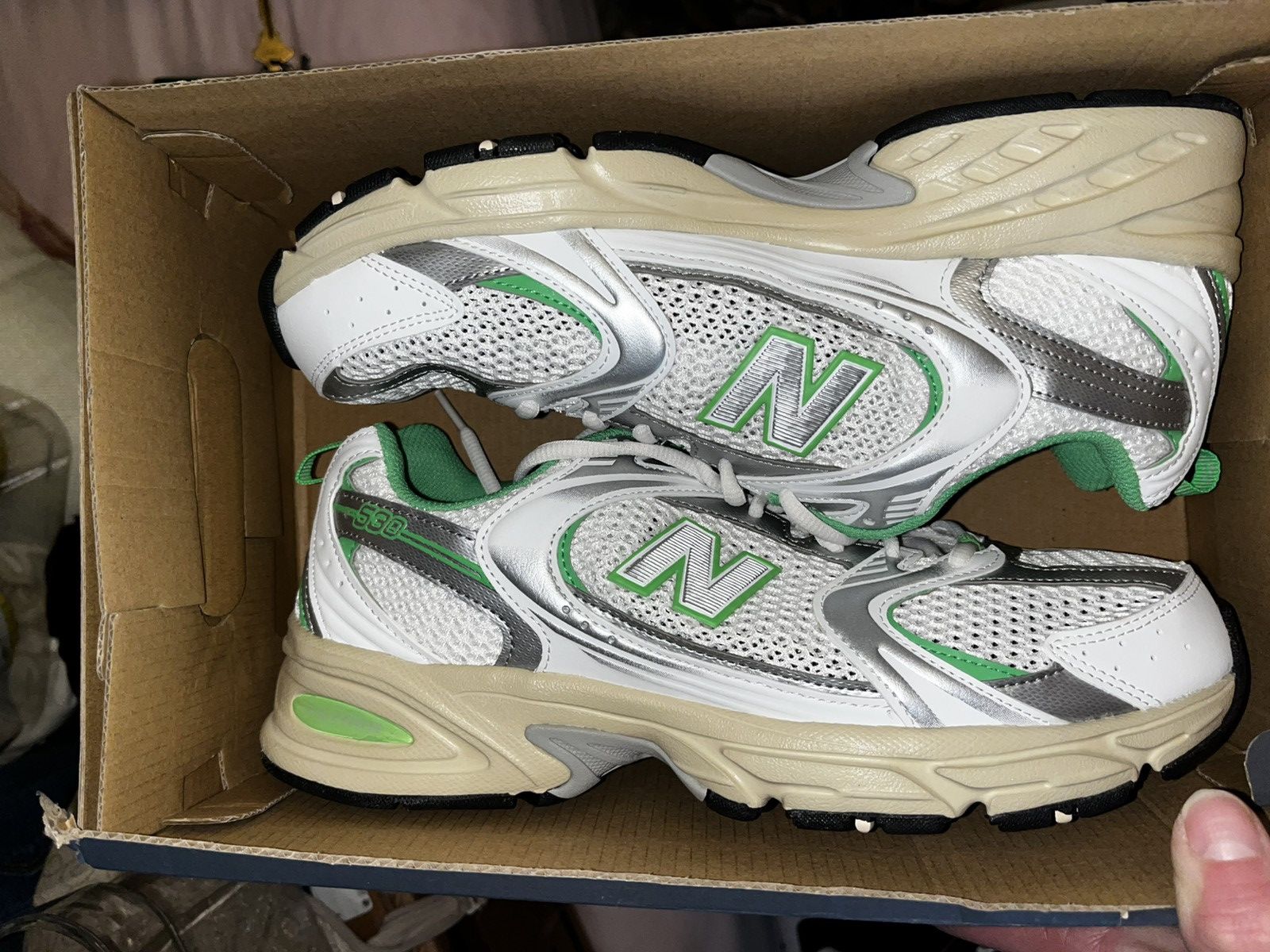 New Balance Size 9.5 New Balance 530 Pine Leaf White & Green Deadstock Size US 9.5 / EU 42-43 - 1 Thumbnail