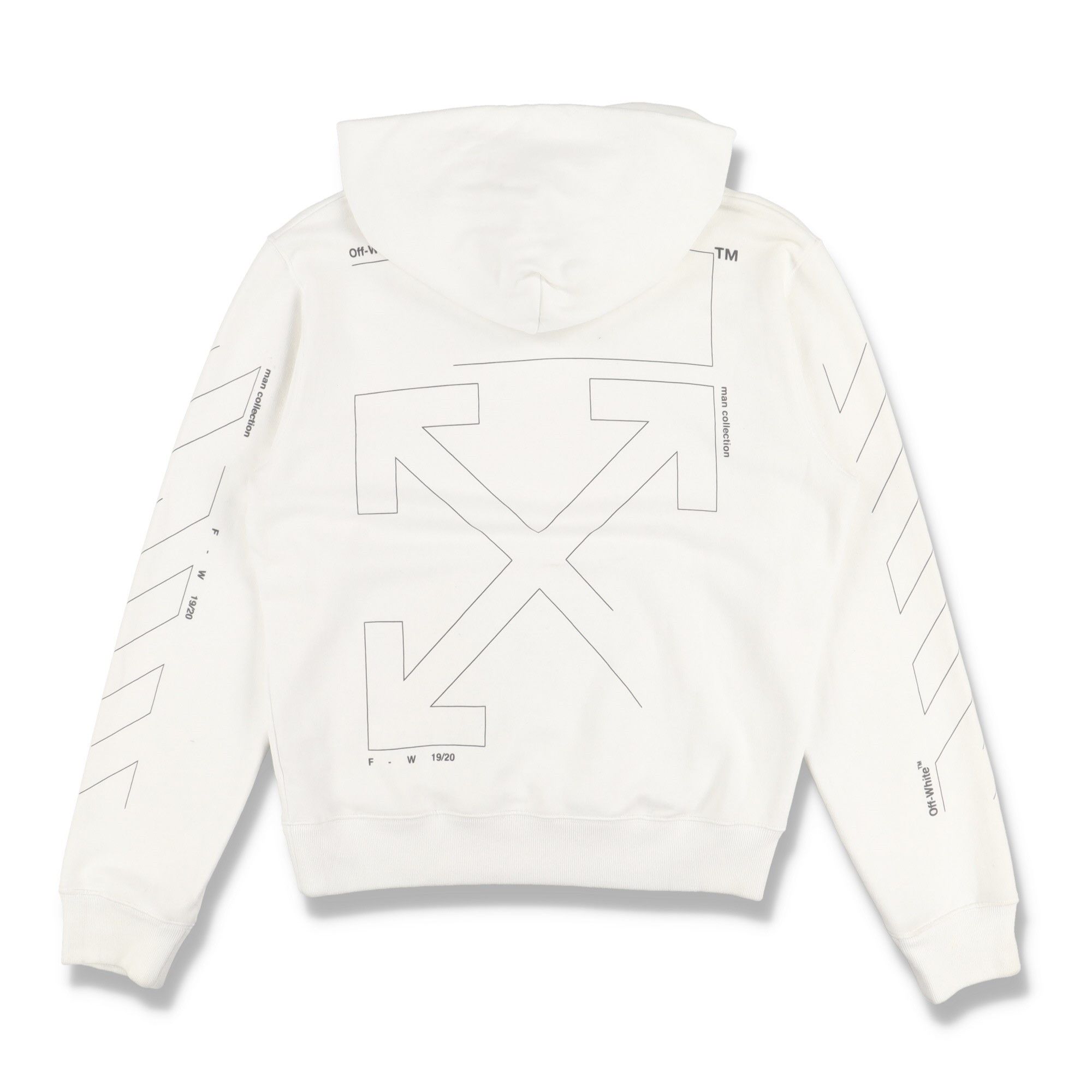 Off-White White Reflective Unfinished Arrows Hoodie Size US M / EU 48-50 / 2 - 9 Thumbnail