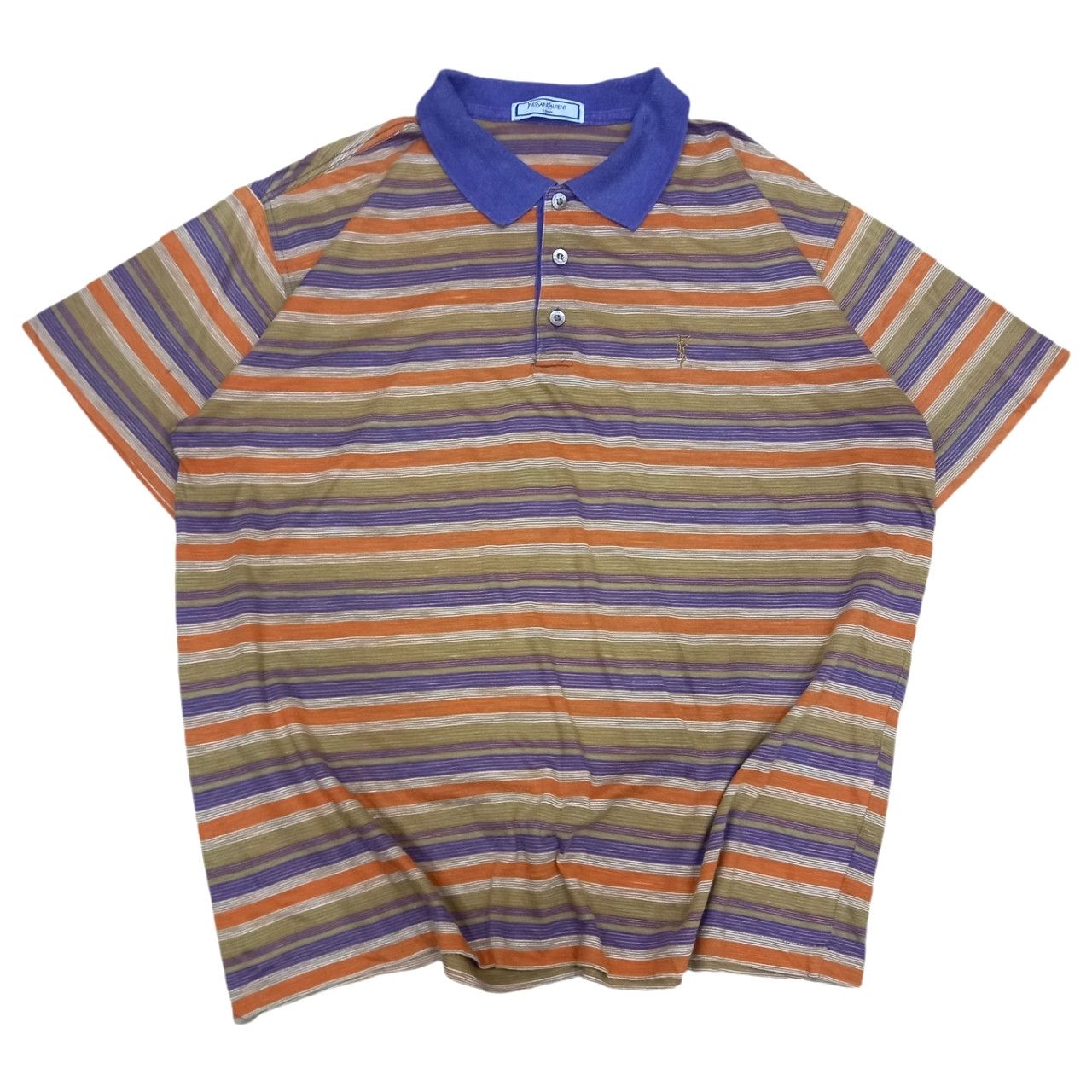 Yves Saint Laurent Vintage Yves Saint Laurent Retro Stripe Polo Size US L / EU 52-54 / 3 - 1 Thumbnail