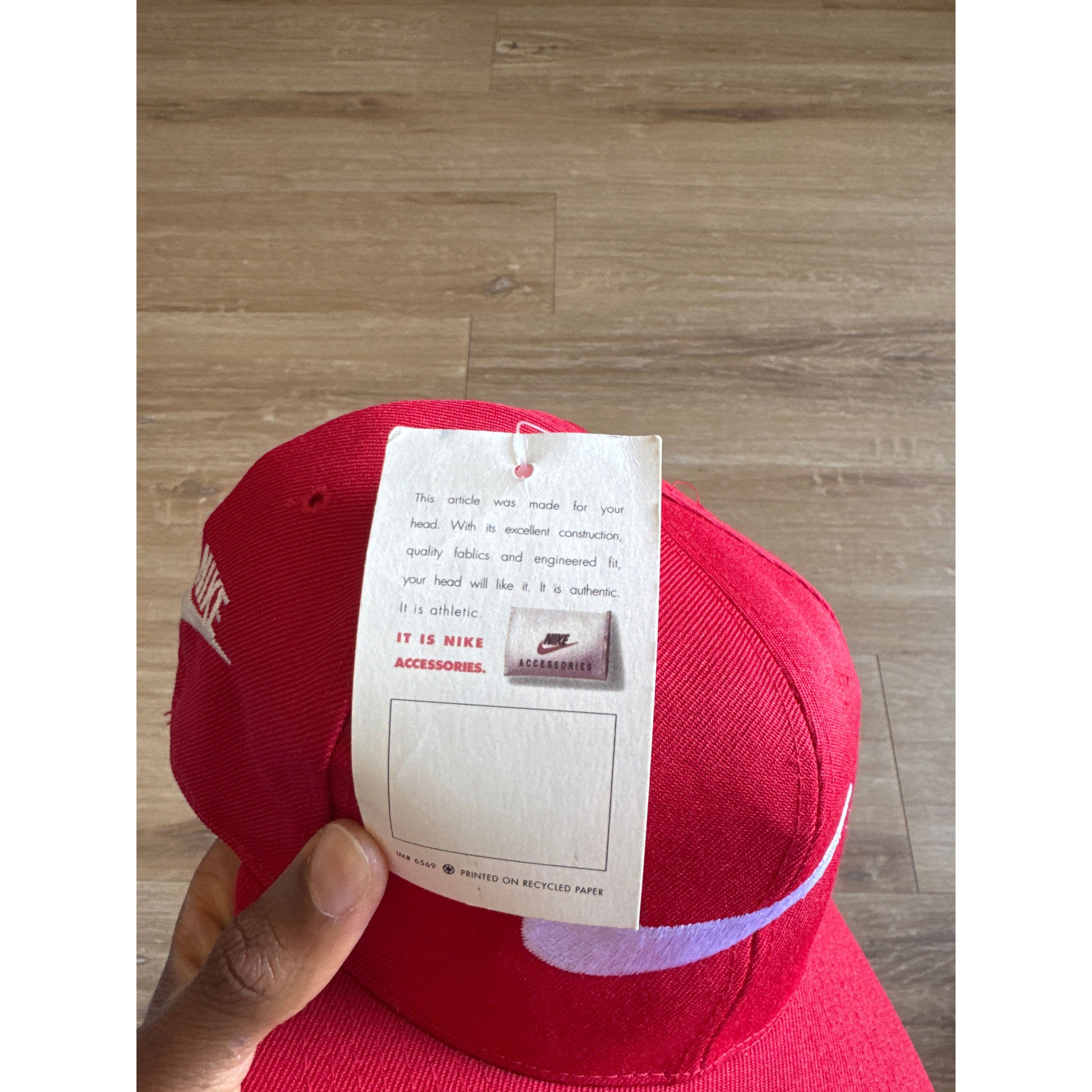 Other Vintage 90s Nike Logo Red Elastic Fitted Hat Size ONE SIZE - 3 Thumbnail