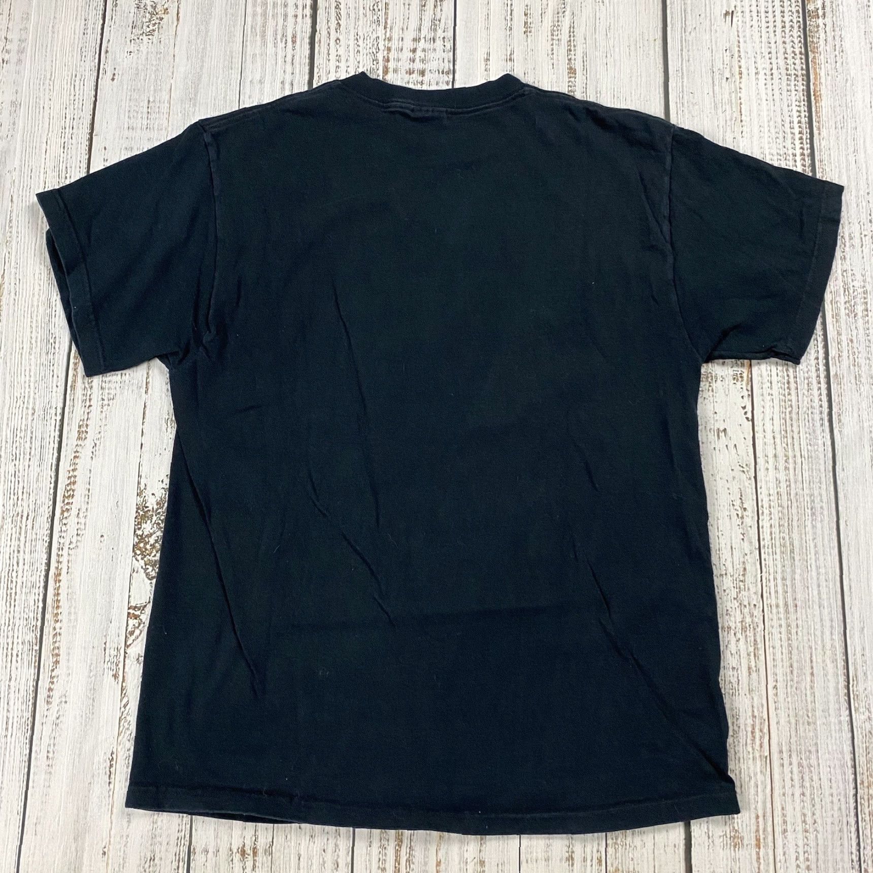 Fruit Of The Loom VTG 90s BACK TO EARTH FRUIT OF THE LOOM T-Shirt Black Adult Large L Crew Neck Short Sleeve Biker Rose Wolf Graphic Men Vintage Shirt Size US L / EU 52-54 / 3 - 4 Thumbnail