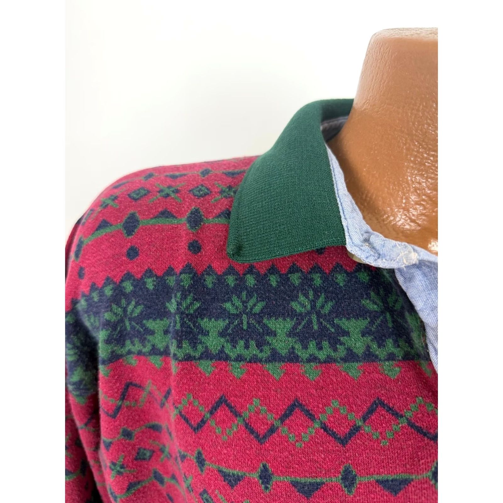Vintage VINTAGE Ivy Club Polo Shirt Men M Geometric Red Navy Green 80s 90s - Shirt Mens M Red Green Navy Geometric 80s 90s Vintage Ivy Club Polo Shirt Size US M / EU 48-50 / 2 - 3 Thumbnail
