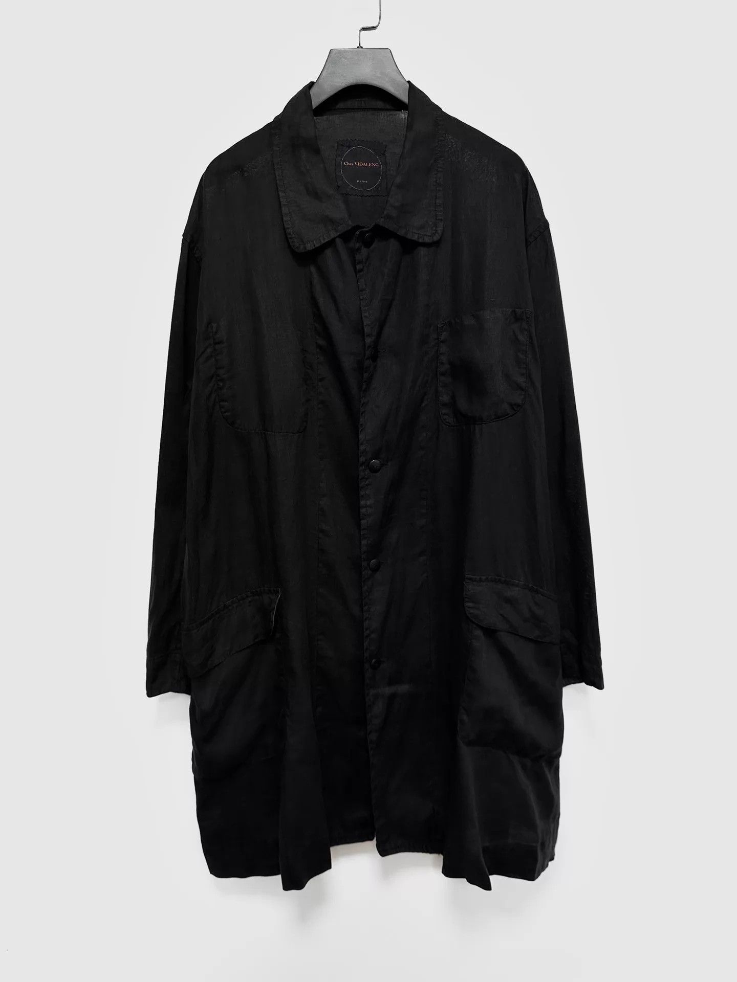 Other Chez VIDALENC Hand-Dyed Black Linen Oversize Overcoat Size US S / EU 44-46 / 1 - 1 Thumbnail
