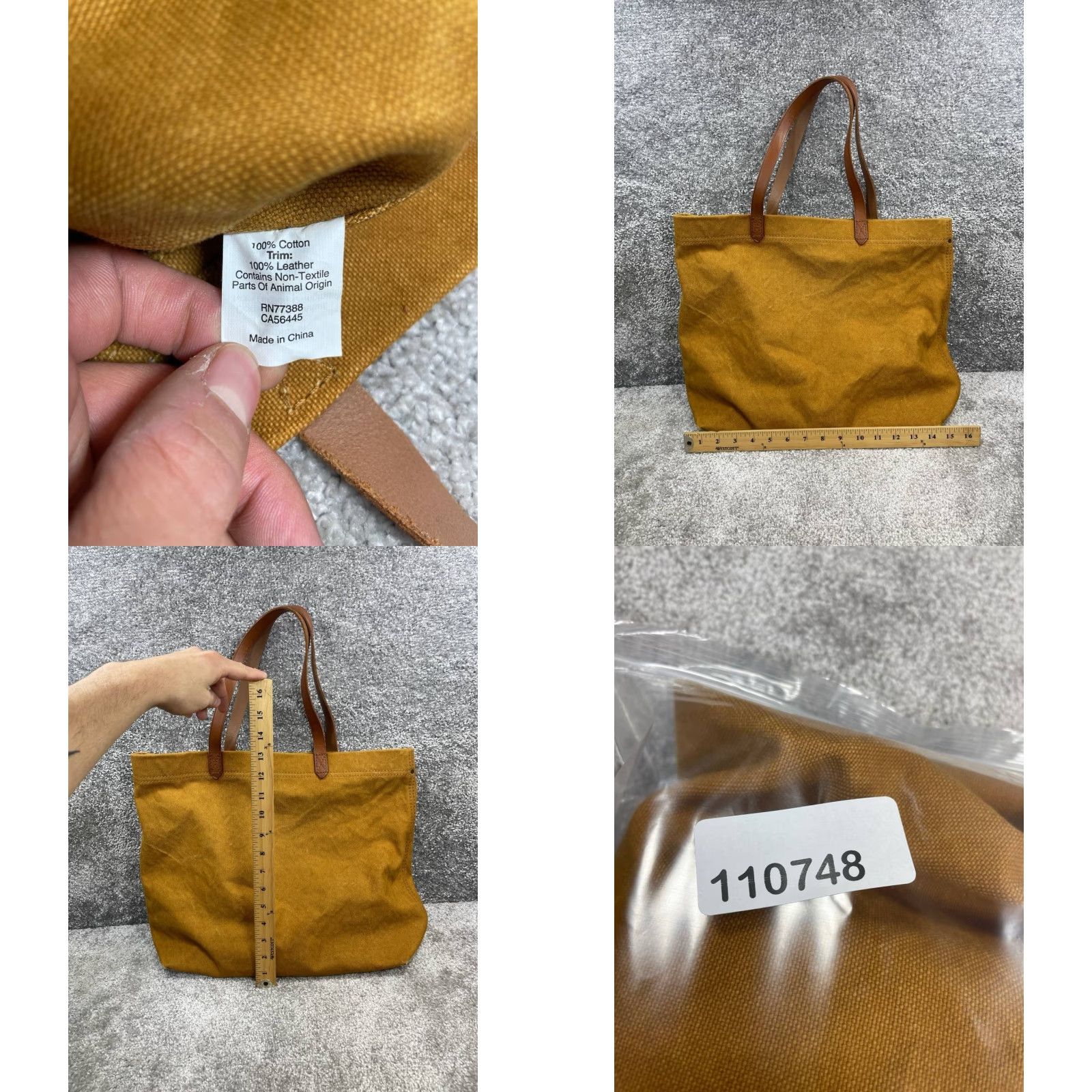 Madewell Madewell Bags Shoulder Brown Leather Inner Zip Pocket Double Handle Strap Medium Womens Brown Leather Shoulder Bag Size ONE SIZE - 8 Thumbnail