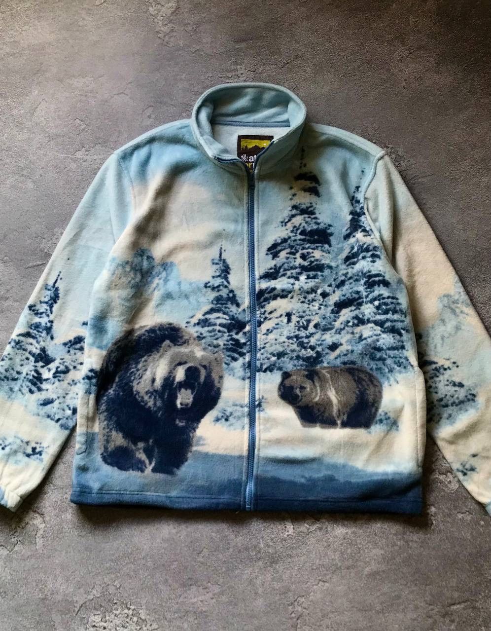 Vintage Vintage Y2K Fleece Bears over print Sherpa jacket zip up Size US L / EU 52-54 / 3 - 1 Thumbnail
