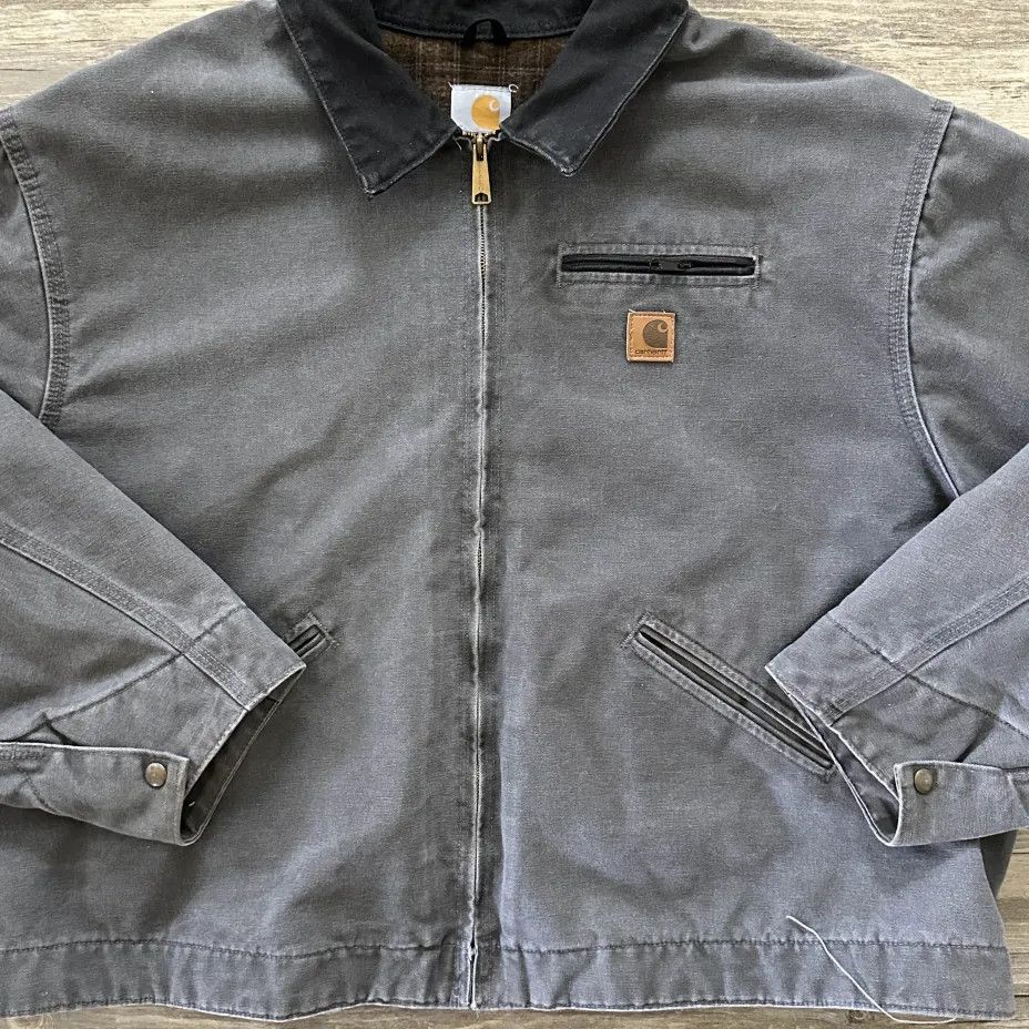 Carhartt Vintage J97 GVL Gravel Gray Detroit Blanket Lined Jacket Size US XXL / EU 58 / 5 - 2 Thumbnail