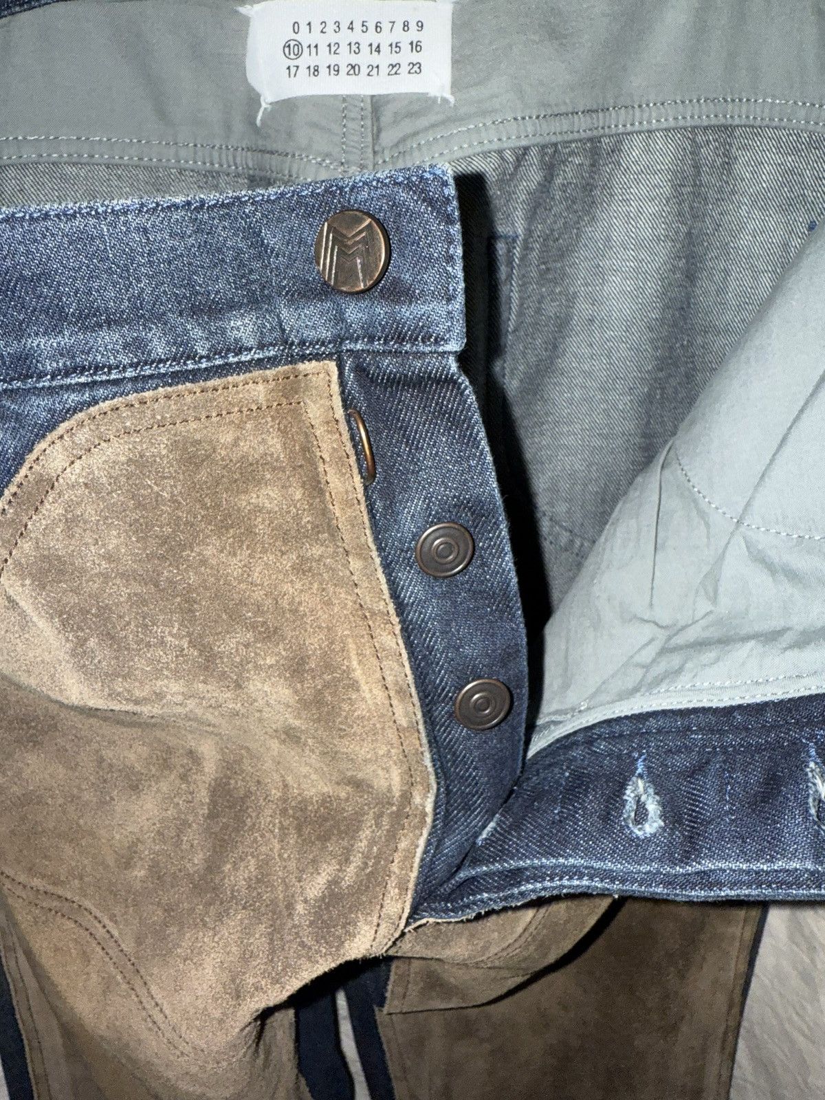 Maison Margiela Maison Margiela Suede and Denim straight jeans Size US 33 - 9 Thumbnail