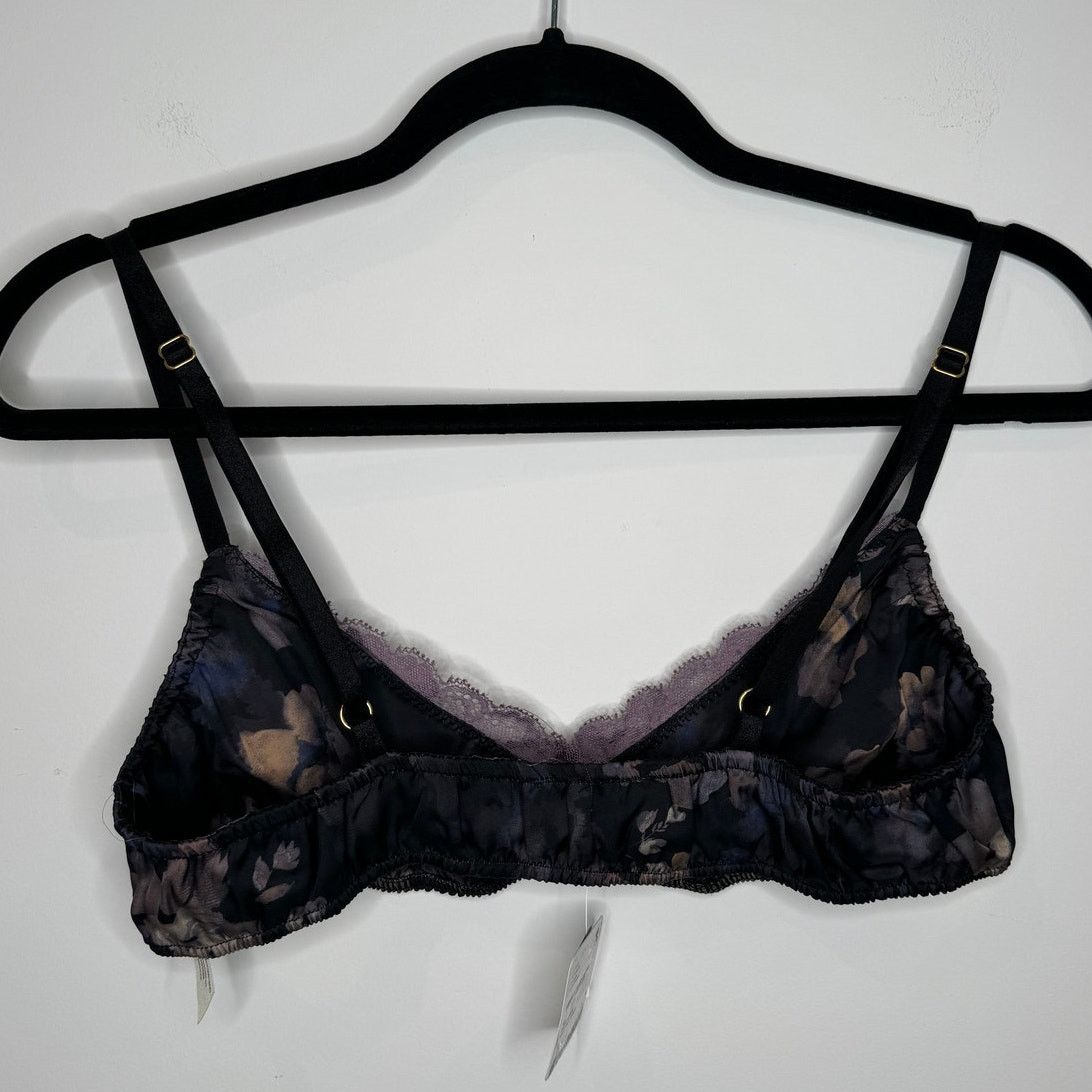 Free People NWT Intimately by Free People Silky Floral Lacey Bralette Size ONE SIZE - 4 Thumbnail