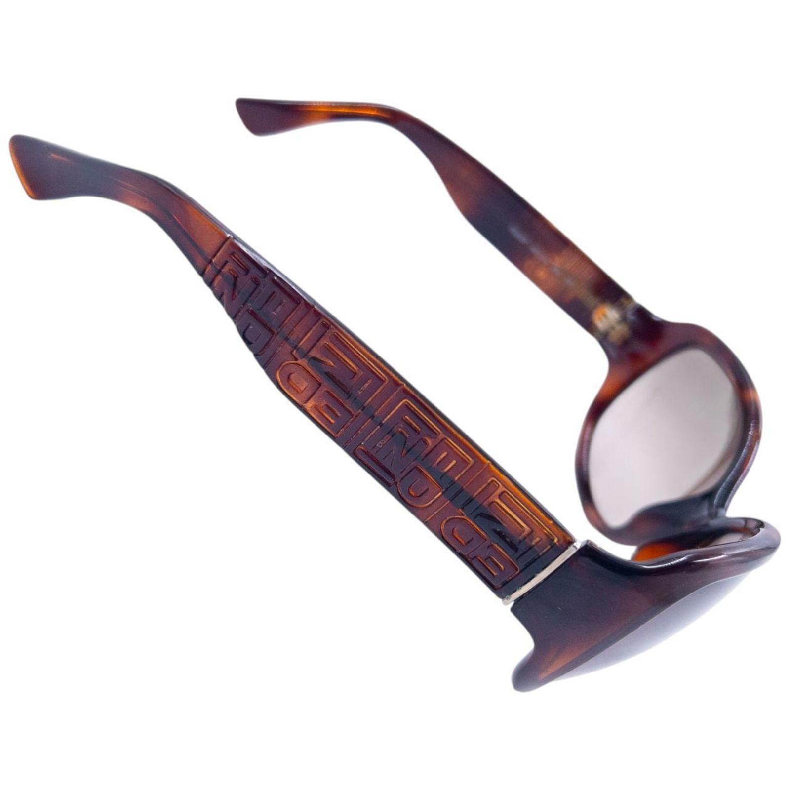 Fendi Vintage Fendi Embossed Monogram Tortoise Shell Sunglasses Size ONE SIZE - 3 Thumbnail