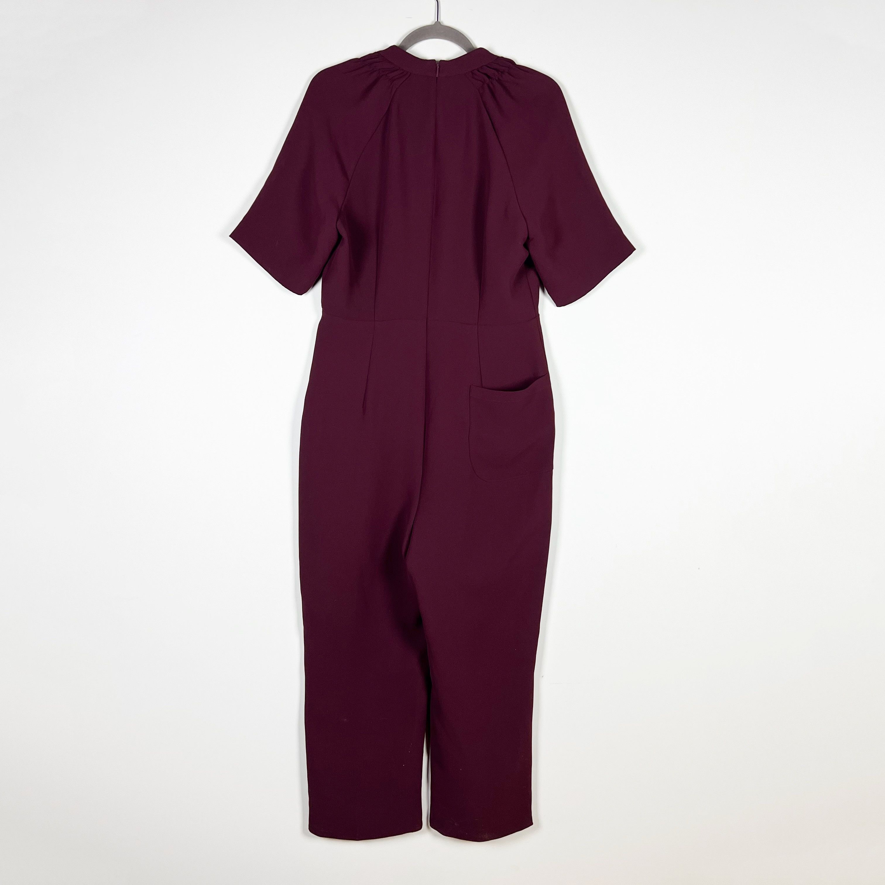 Whistles Whistles Devyn Burgundy Crepe V Neck Short Size 30" / US 8 / IT 44 - 3 Thumbnail