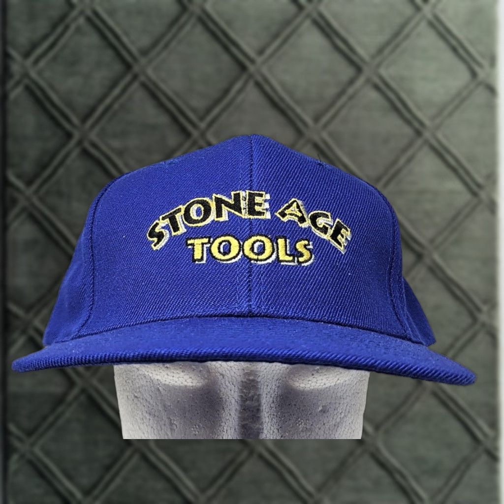 Vintage VINTAGE Nissun Stone Age Tools Hat Cap Snap Back Blue Embroidered Logo Mens One Size Adjustable Wool Acrylic 90s Size ONE SIZE - 1 Thumbnail
