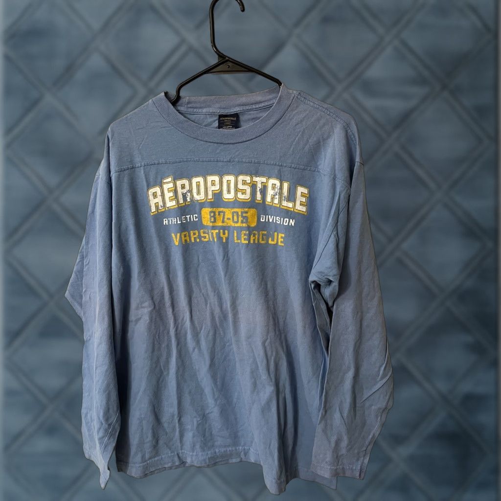 Aeropostale VINTAGE Aeropostale Graphic Long Sleeve Tee Shirt Mens Large Blue Y2K Size US L / EU 52-54 / 3 - 1 Thumbnail
