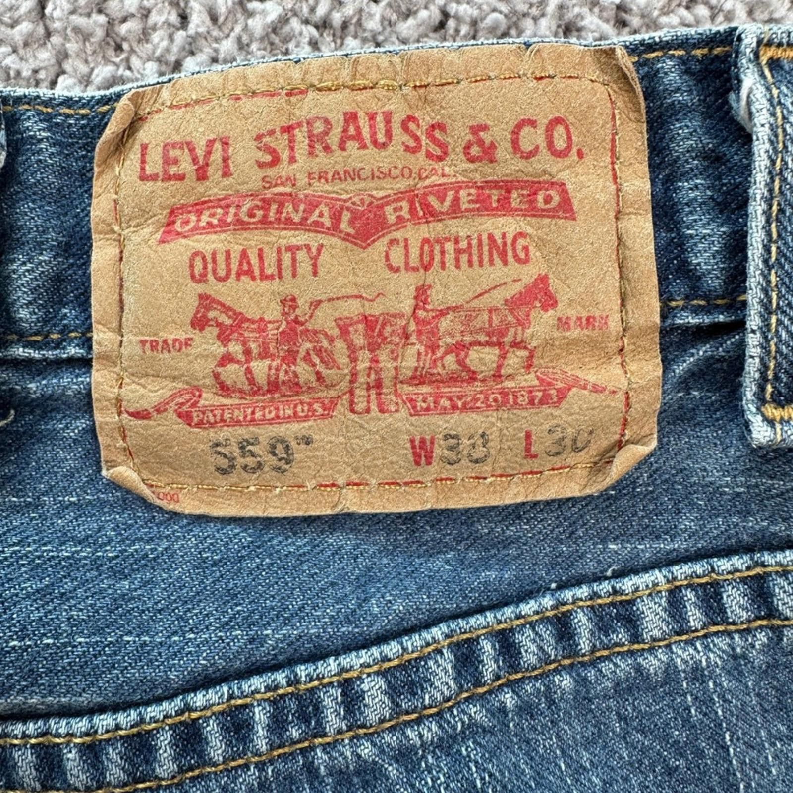 Levi's Levis 559 Jeans Mens 38x30 Relaxed Straight Blue Medium Wash Size US 38 / EU 54 - 6 Thumbnail