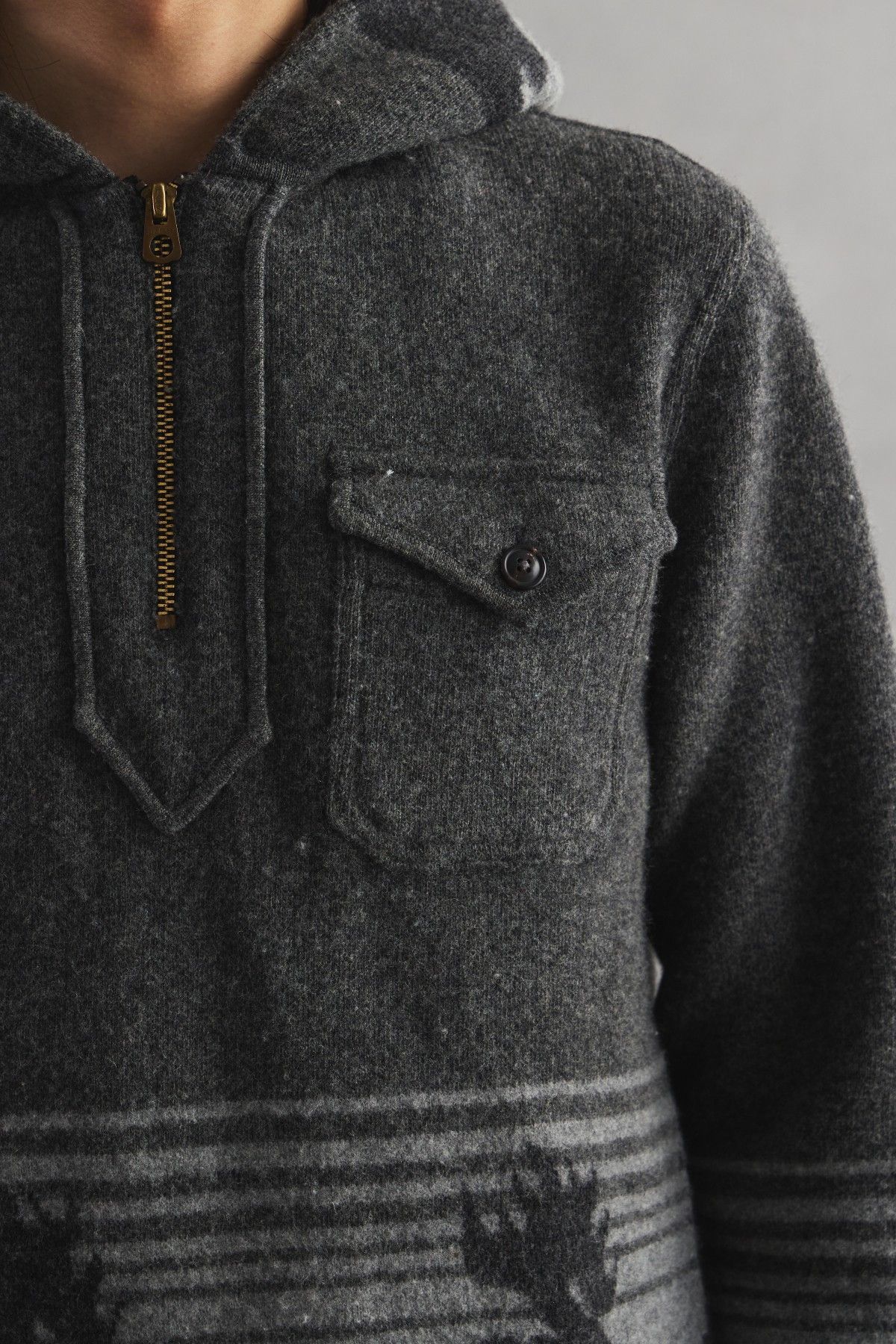RRL Ralph Lauren RRL Ralph Lauren Zip-Neck Wool Blend Knit with Deer Motif Size US S / EU 44-46 / 1 - 6 Thumbnail