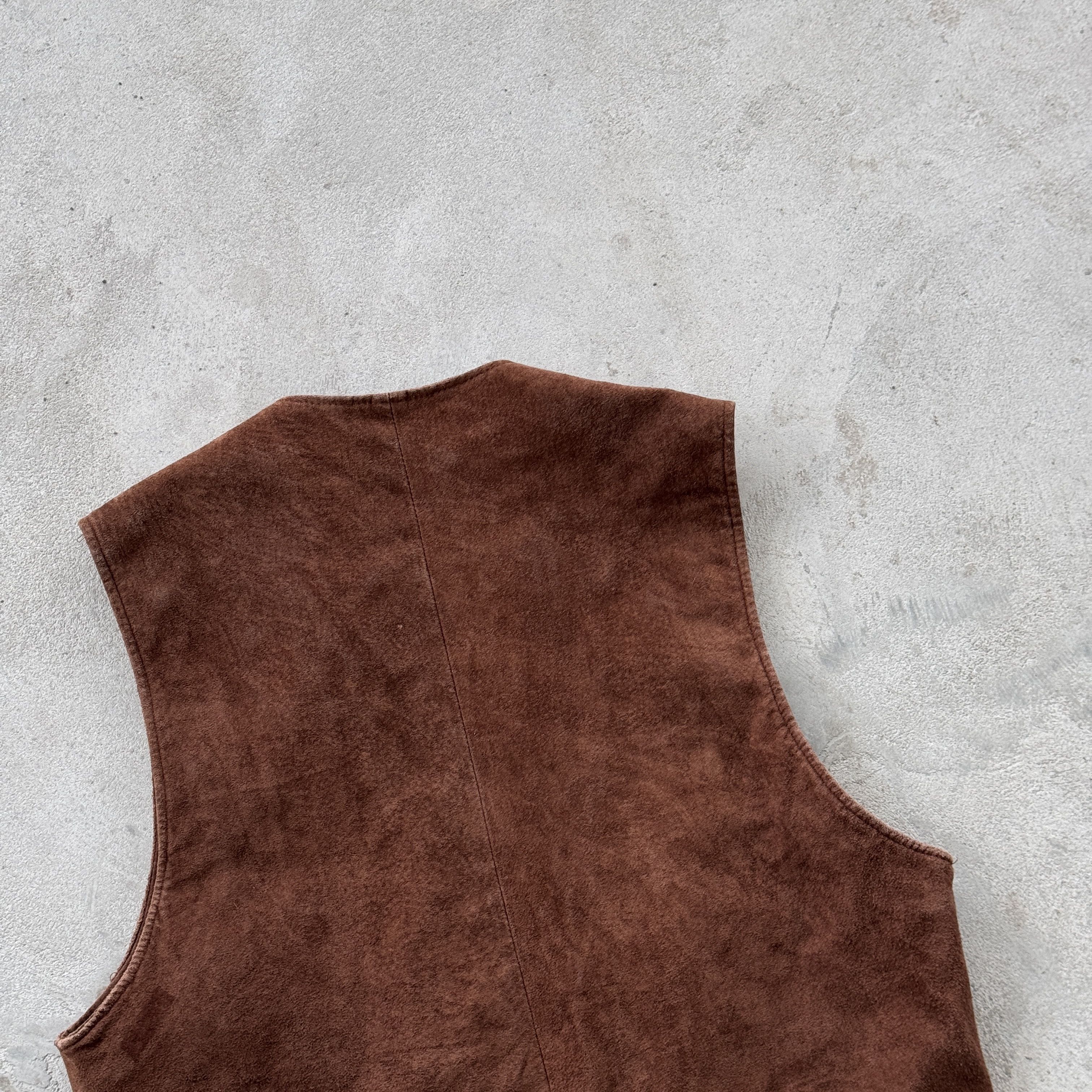 Gap Vintage GAP Genuine Suede Leather Vest Brown Gilet Y2K Size US S / EU 44-46 / 1 - 5 Thumbnail