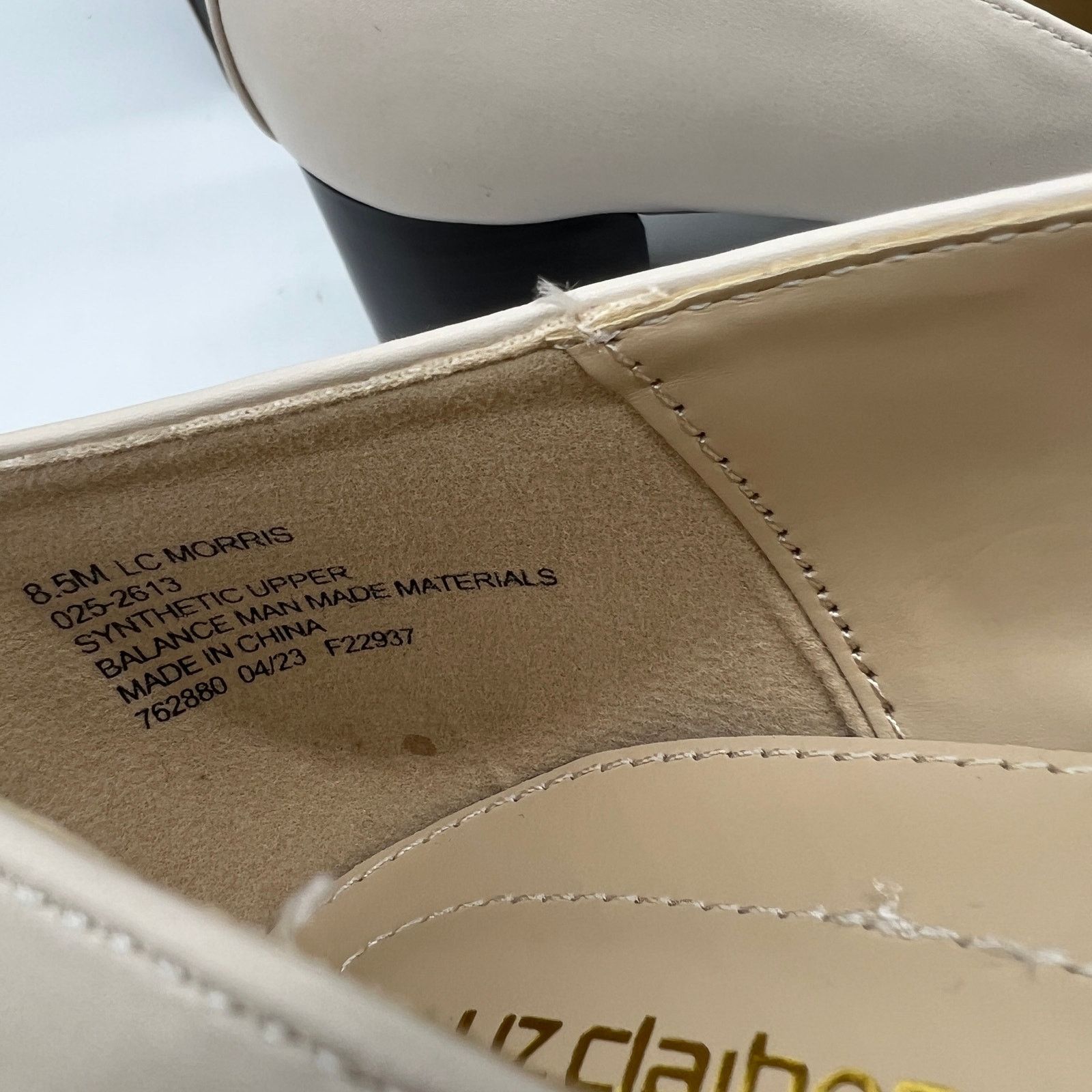 Other Liz Claiborne Morris Faux Leather Cream Heels Size 8.5M Size US 8.5 / IT 38.5 - 4 Thumbnail