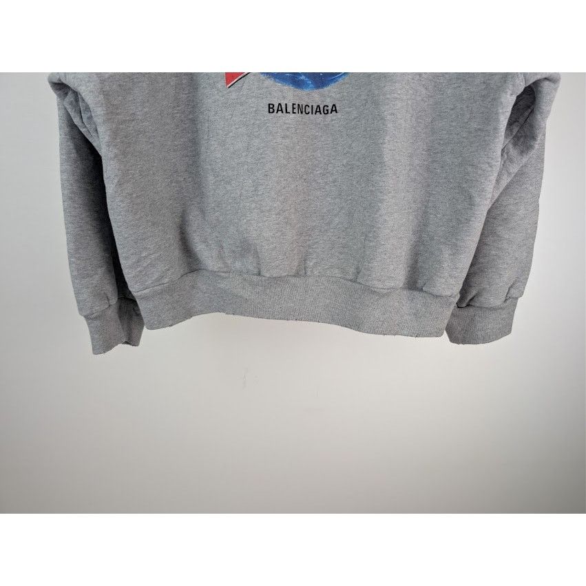 Balenciaga o1rshd1 Q:2 / Planet Earth Molleton Arch Zip-Up Hoodie Grey Size US M / EU 48-50 / 2 - 12 Thumbnail