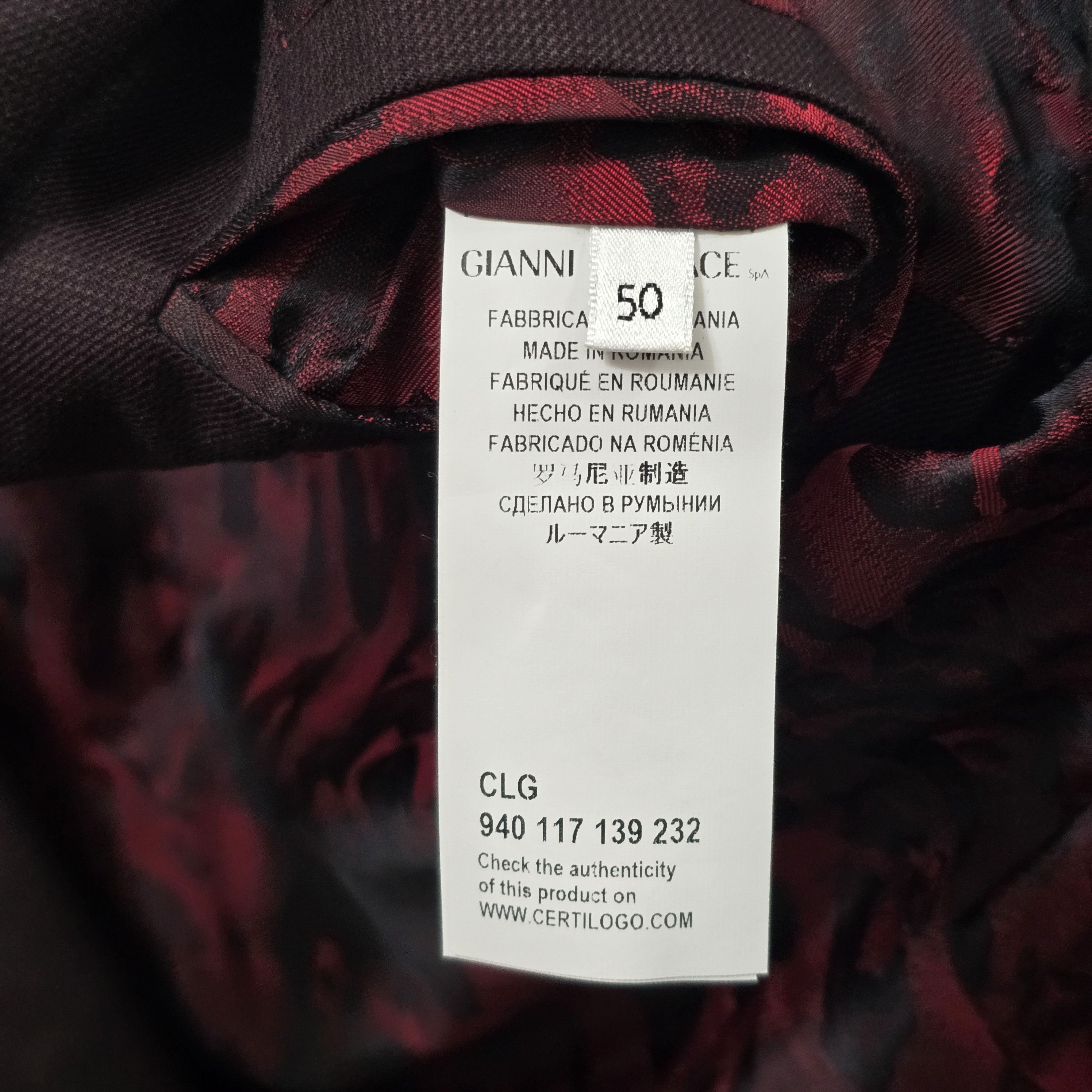 Versace Wool blend burgundy blazer Size 50R - 7 Thumbnail