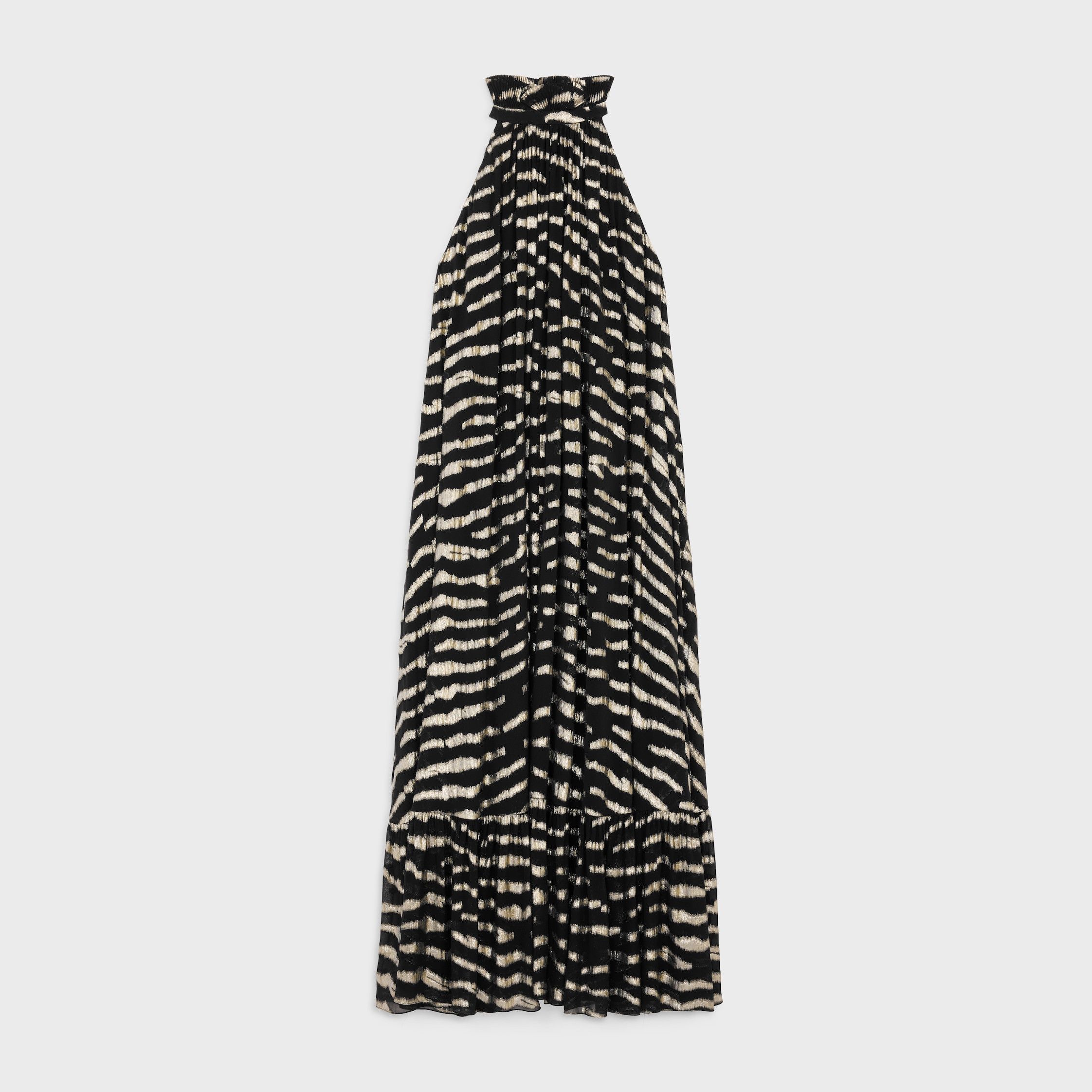 Celine LONG DRESS IN LAMÉ TIGER SILK black/gold Size XL / US 12-14 / IT 48-50 - 1 Thumbnail