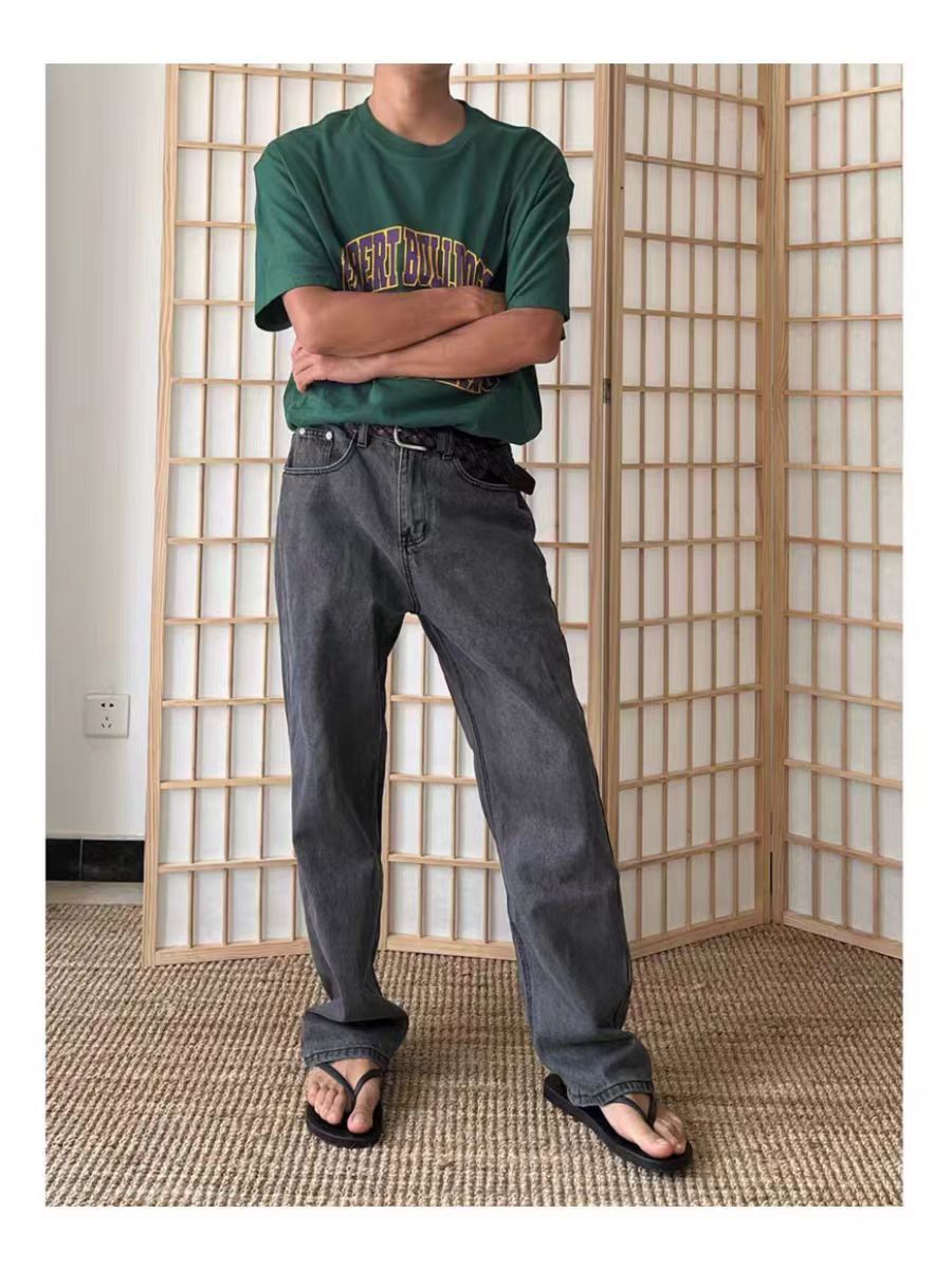 Japanese Brand × Jean Washed and Aged Black and Gray Relaxed Jeans Size US 30 / EU 46 - 3 Thumbnail