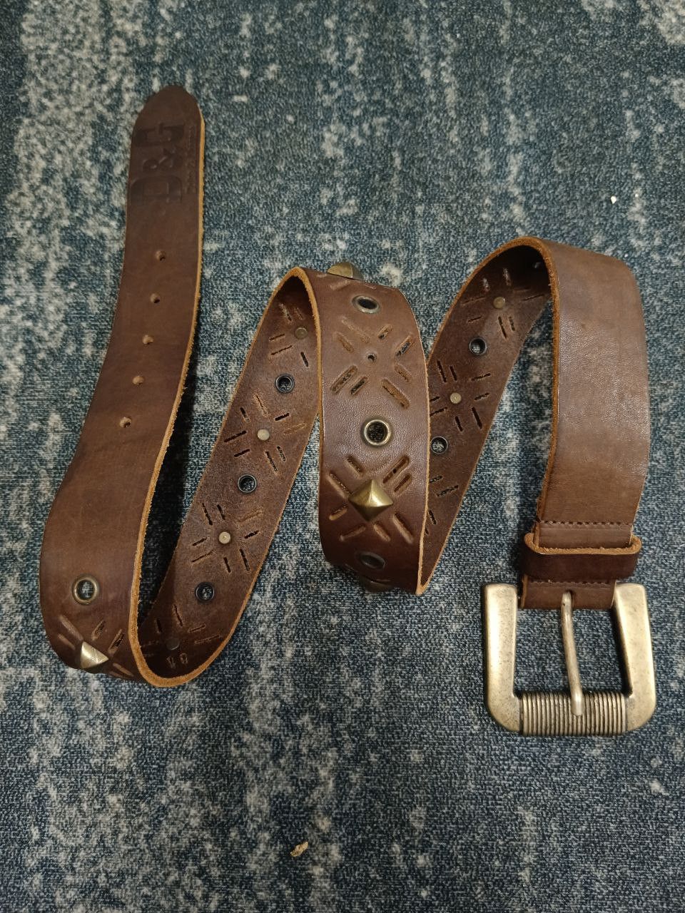 Dolce & Gabbana 0G🔥D&G STUDDED LETHER BELT(SIZE 31-35 INCH) Size ONE SIZE - 2 Thumbnail