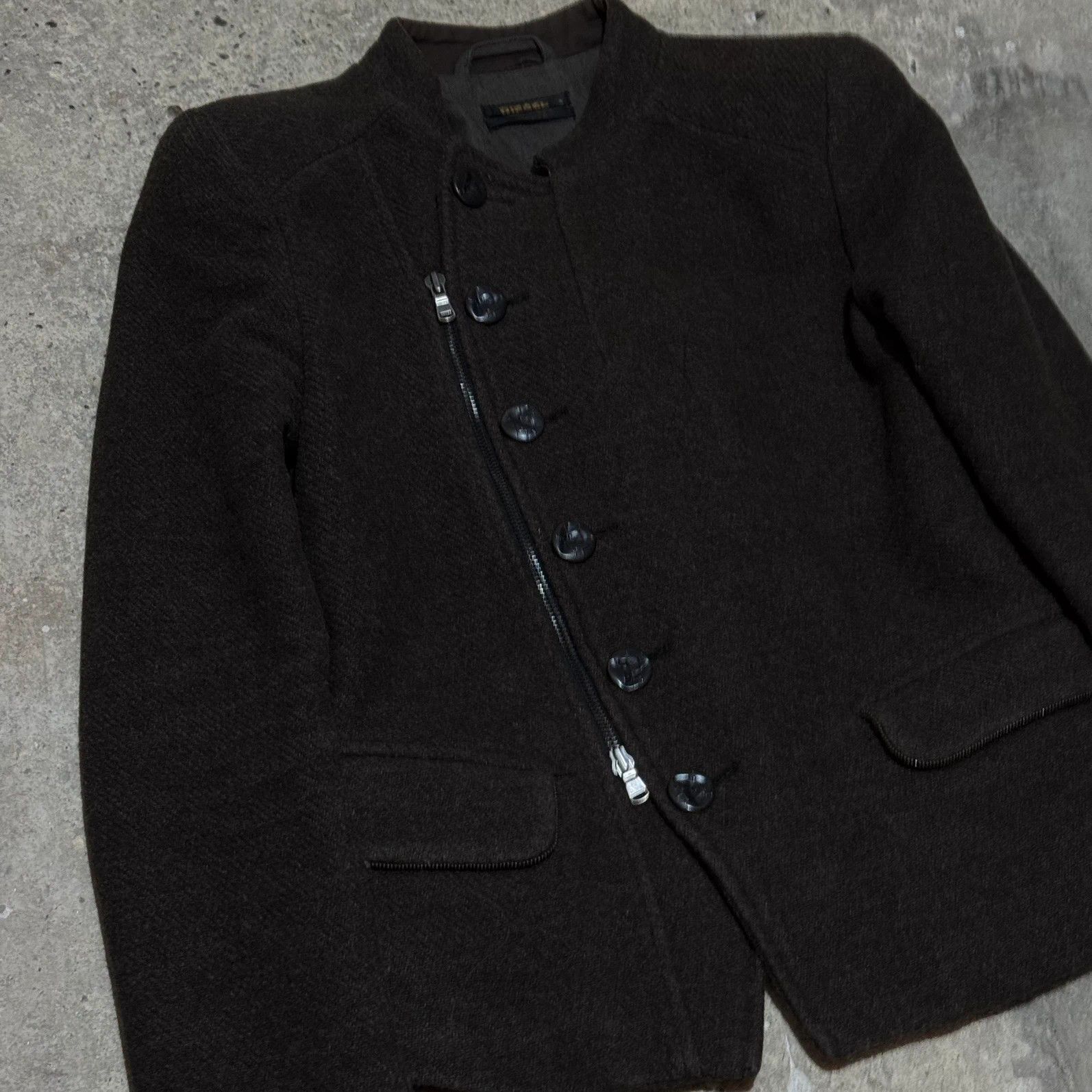 Diesel Black Gold Diesel asymmetrical buttons & zip wool sample jacket Size S / US 4 / IT 40 - 8 Thumbnail
