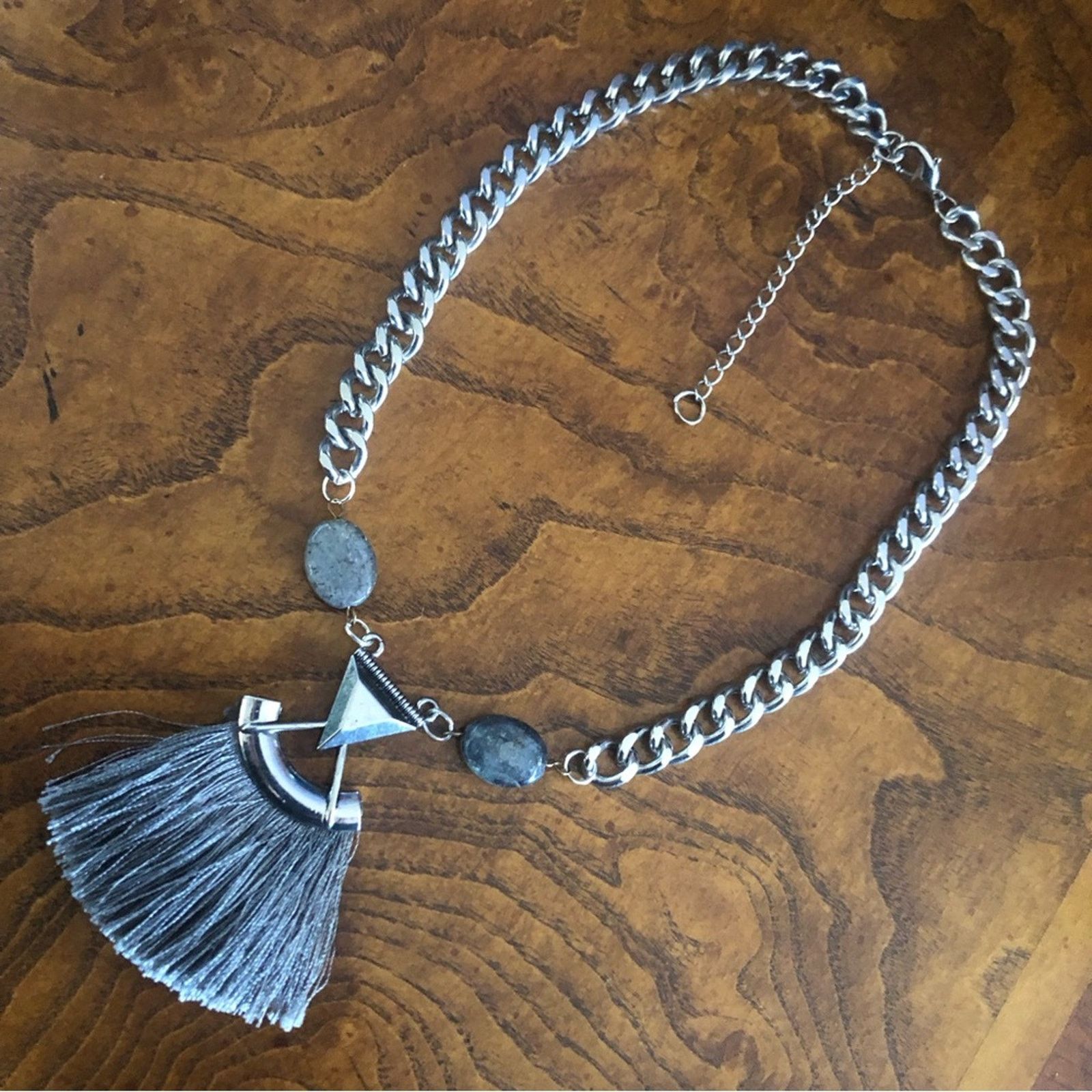 Handmade Handcrafted repurpose genuine labradorite cuban necklace Size ONE SIZE - 8 Thumbnail