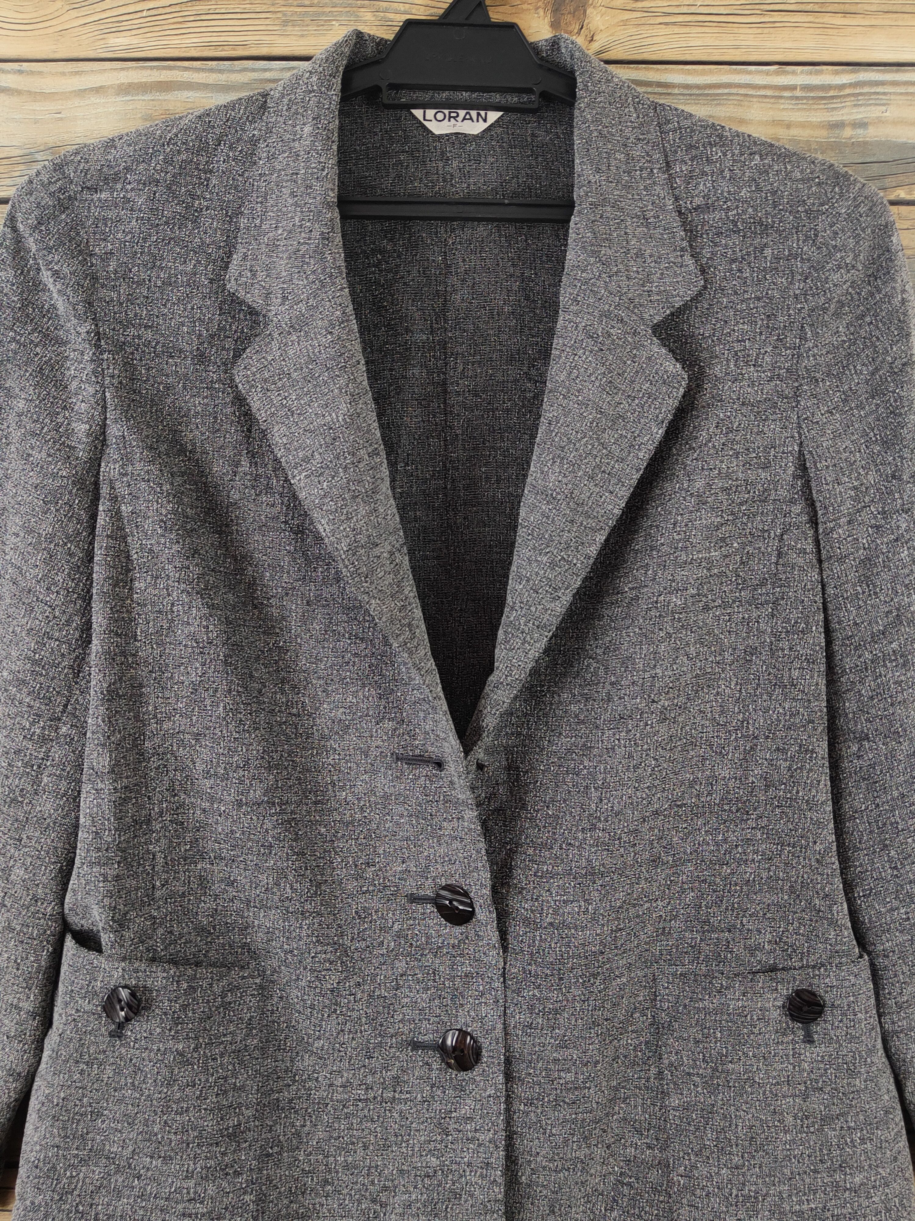 Japanese Brand × Vintage Retro Design 💥 Loran Dark Gray Blazers Jacket Size M / US 6-8 / IT 42-44 - 2 Thumbnail