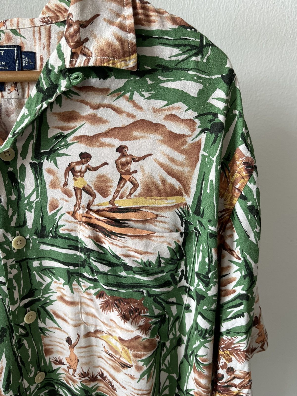 Polo Ralph Lauren 90s Polo Sport Ralph Lauren Rayon Surf Motif Shirt A1 Size US L / EU 52-54 / 3 - 5 Thumbnail
