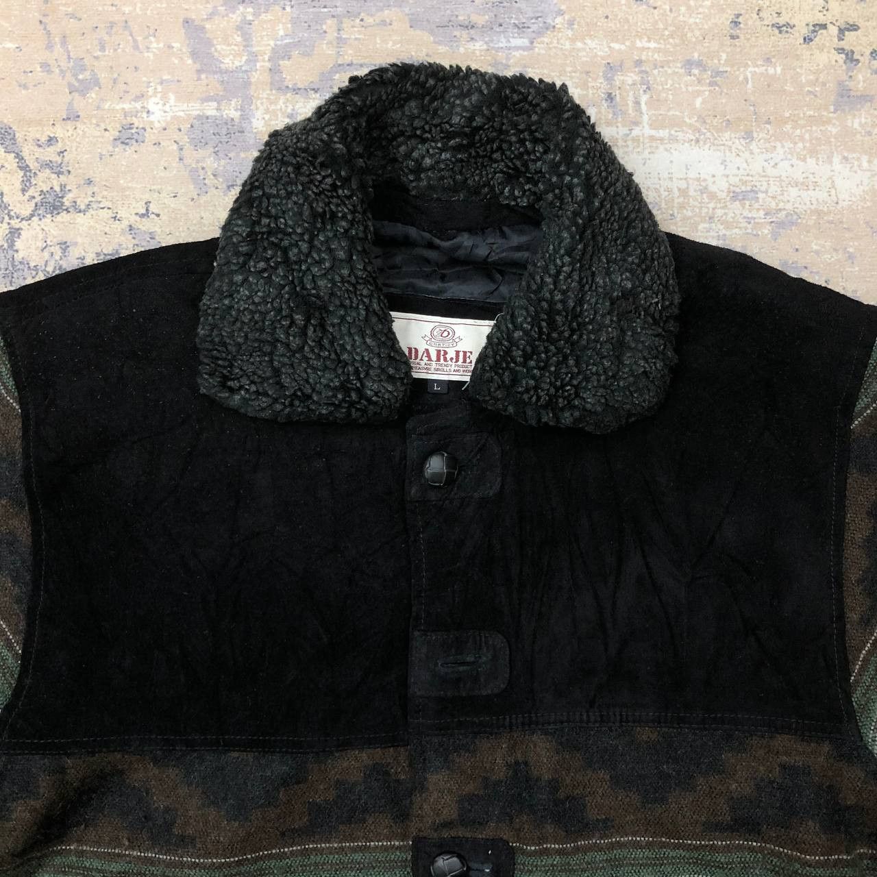 Japanese Brand × Vintage Y432 VTG JAPAN LEATHER X WOOL DARJE GRATIEY COAT Size US L / EU 52-54 / 3 - 6 Thumbnail