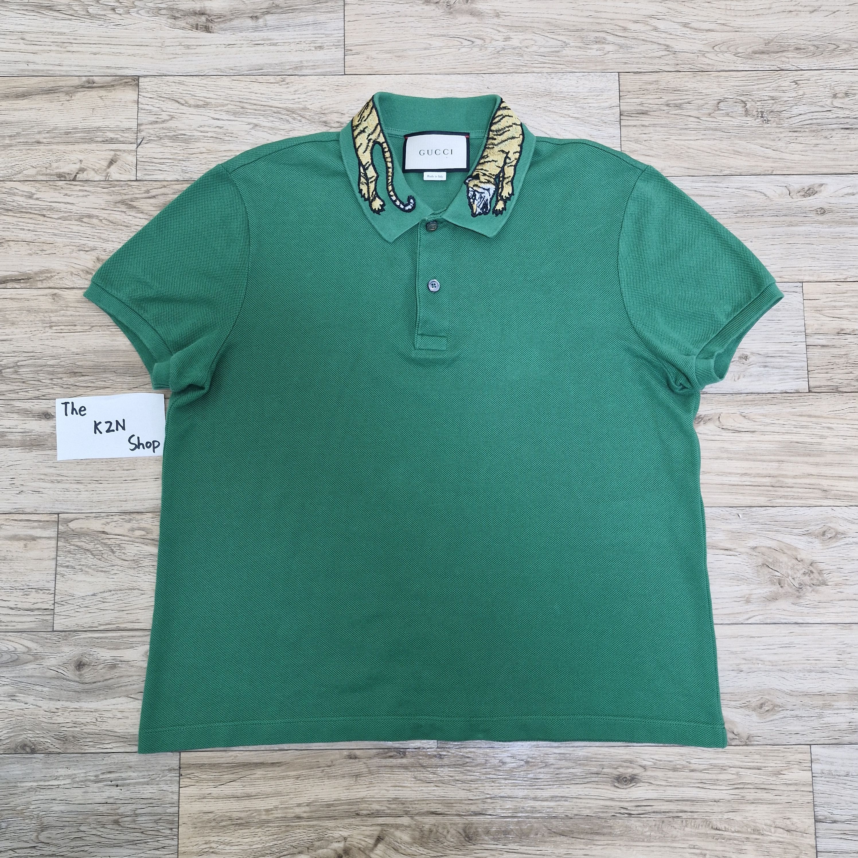 Gucci GUCCI Embroidered Tiger Collar Polo Shirt | Grailed