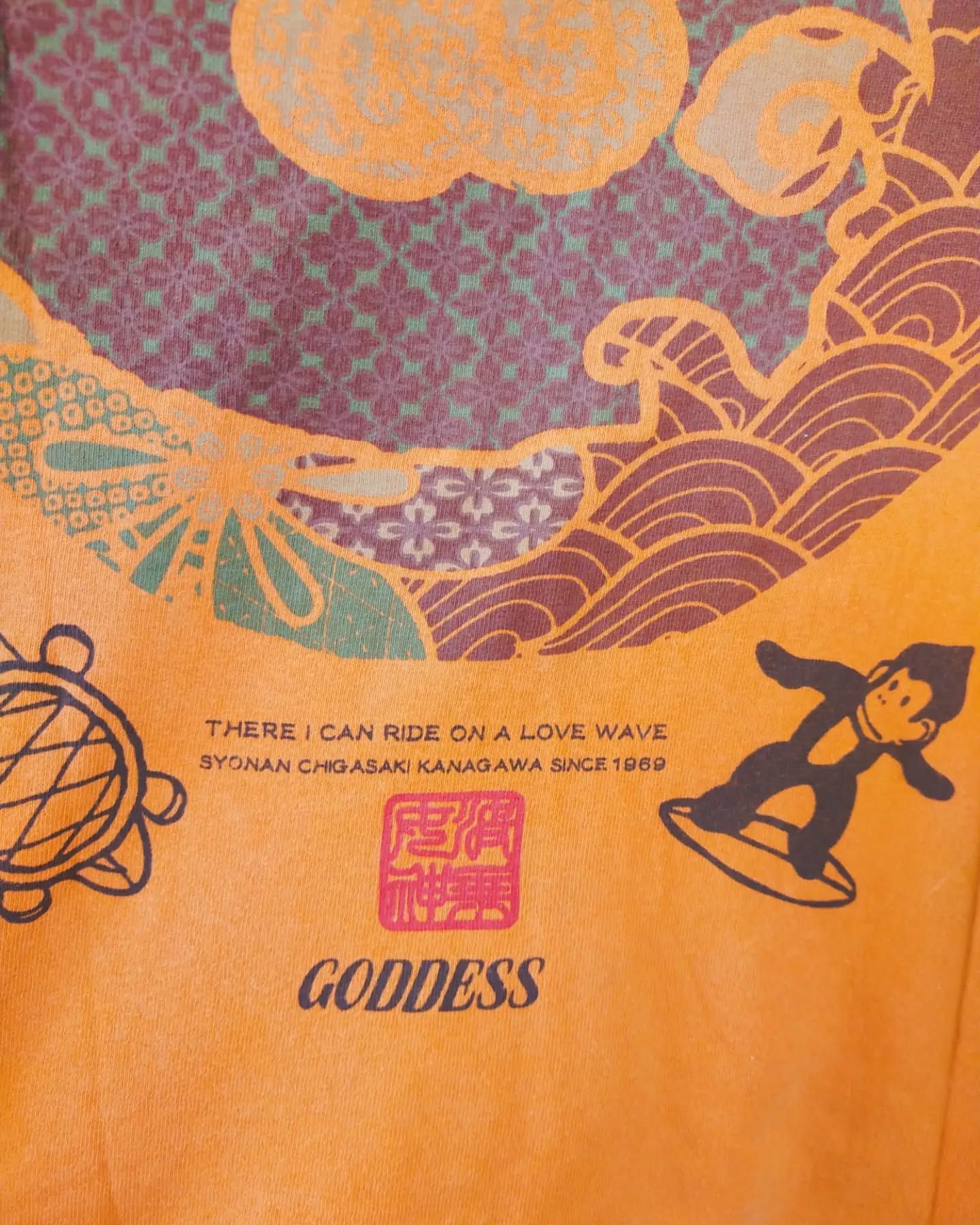 Vintage Surf of Zipang Goddess Big Print Orange Tees Size US M / EU 48-50 / 2 - 3 Thumbnail
