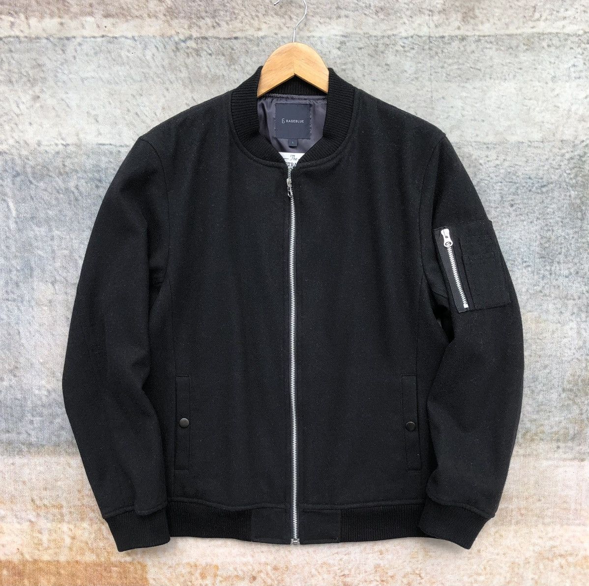 RAGEBLUE Rageblue Australian Merino Wool Ma-1 Blouson Bomber Jacket Size US L / EU 52-54 / 3 - 2 Thumbnail