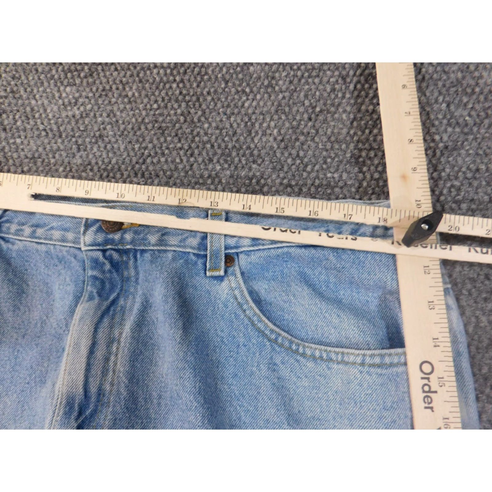 Lee Lee Jeans Men 42x30 Straight Blue Light Wash Vintage Denim Classic Work Pants Mens Regular Straight Jeans Zipper Pockets American 90s Style Size US 42 / EU 58 - 3 Thumbnail