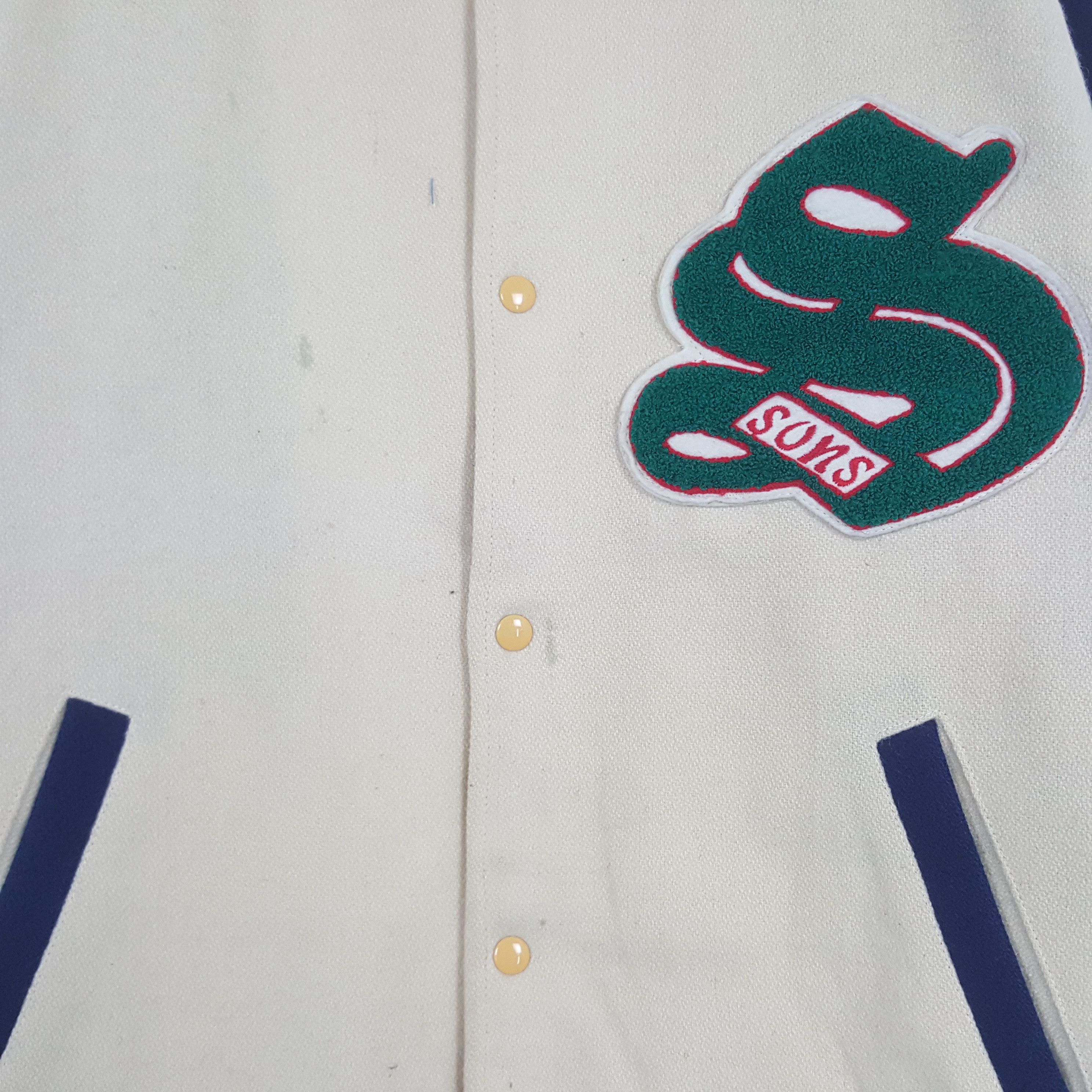 &SONS × Vintage Vintage Sons Sport Japanese Skulls Varsity Jacket C275N25 Size US XL / EU 56 / 4 - 4 Thumbnail