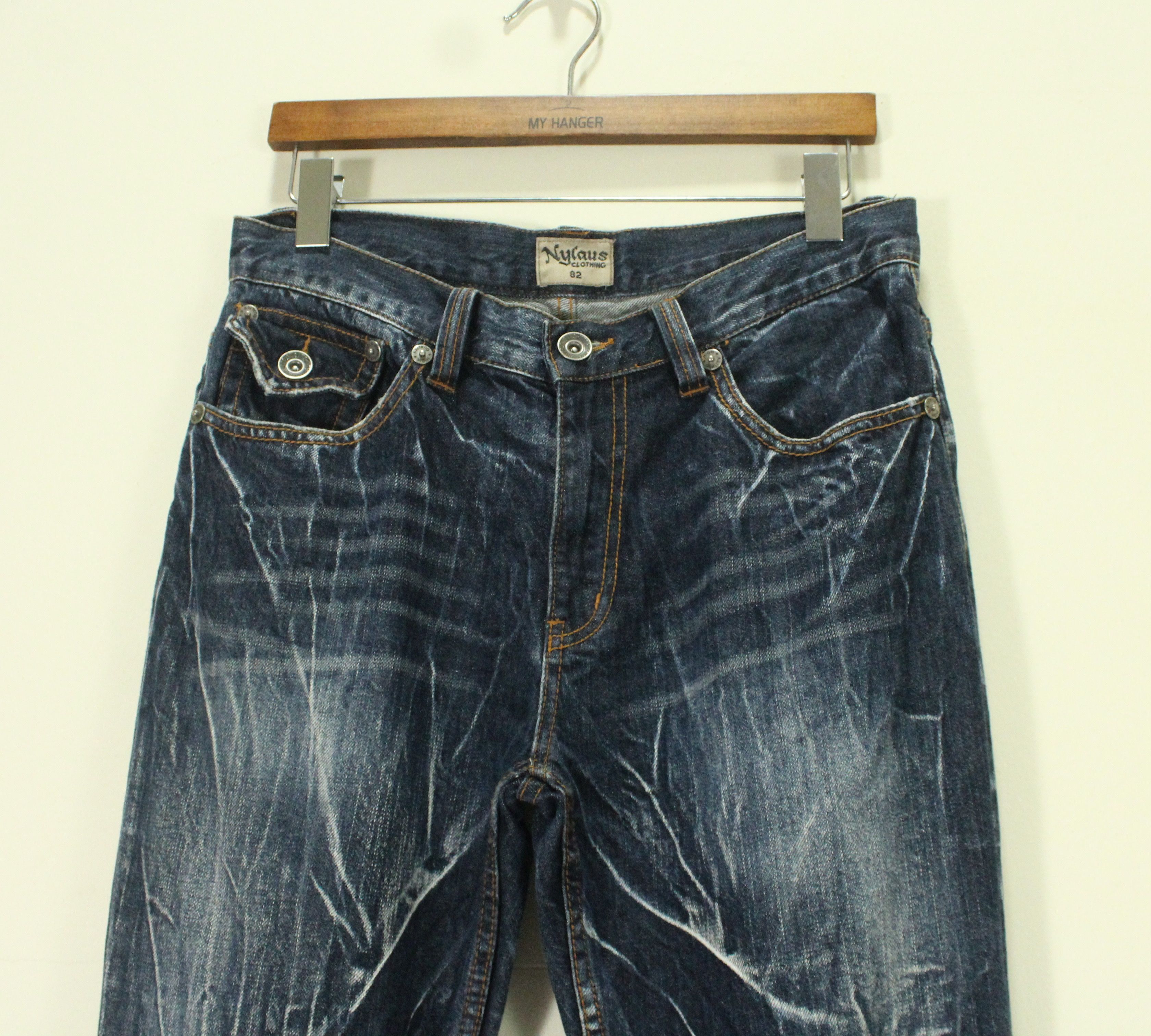Japanese Brand Flared 🔥 NYLAUS Clothing Denim Spiral Cut Claw Mark Denim Size US 32 / EU 48 - 4 Thumbnail