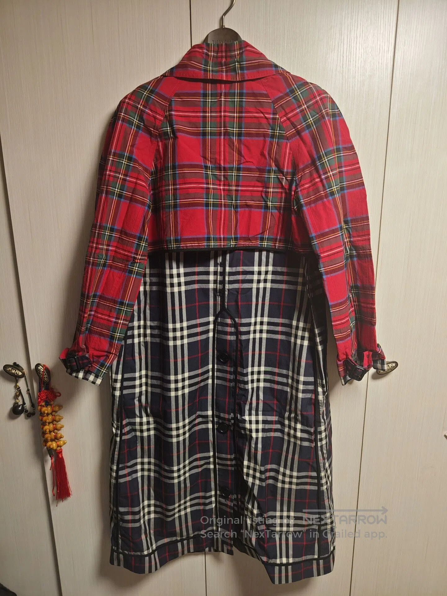 Burberry Burberry FW18 Limited Red Blue Plaid Trench. Size XS / US 0-2 / IT 36-38 - 3 Thumbnail