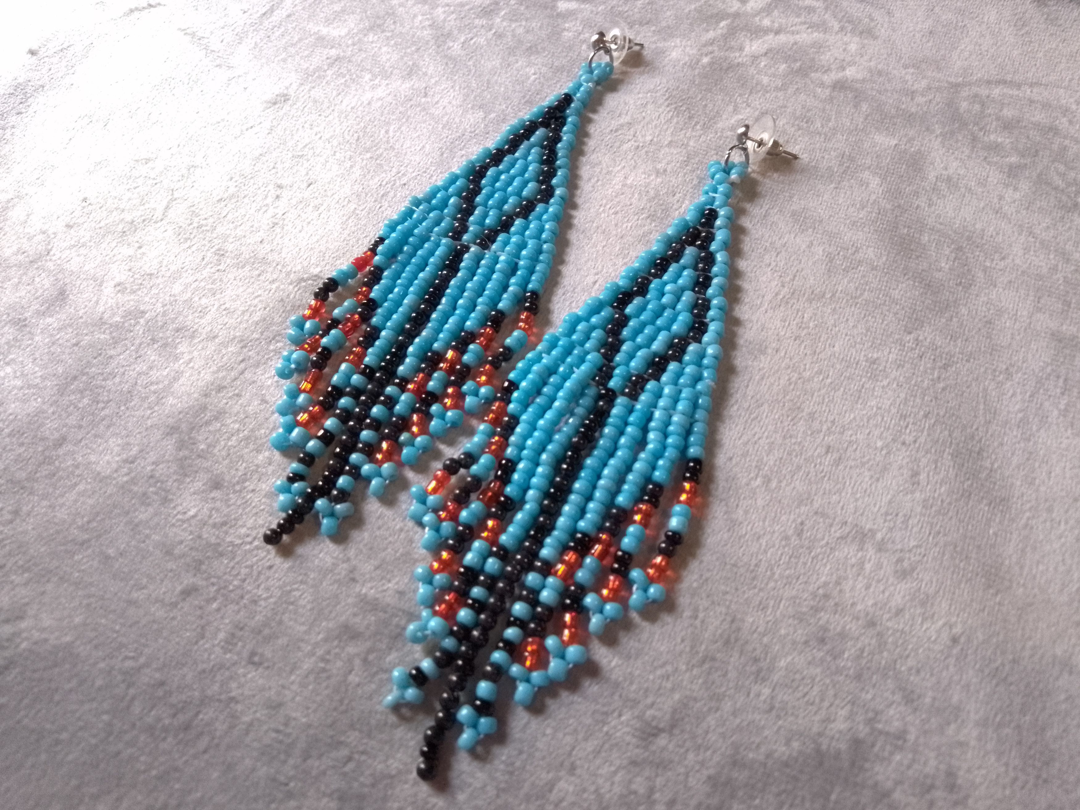 Handmade Earrings Ethnic Blue Bangs. Necklace Pendant in Steel Size ONE SIZE - 2 Thumbnail