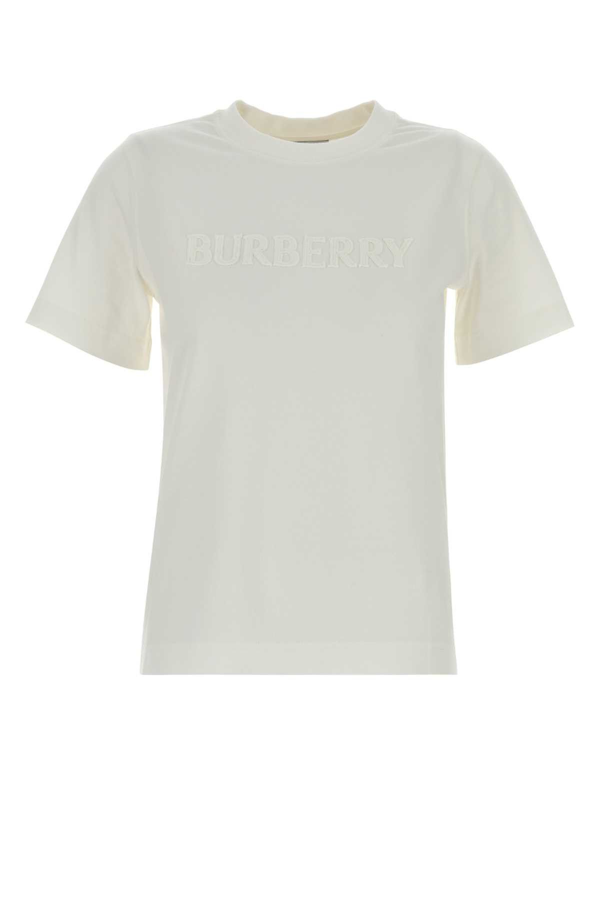 Burberry White Cotton T-Shirt Size XS / US 0-2 / IT 36-38 - 1 Thumbnail