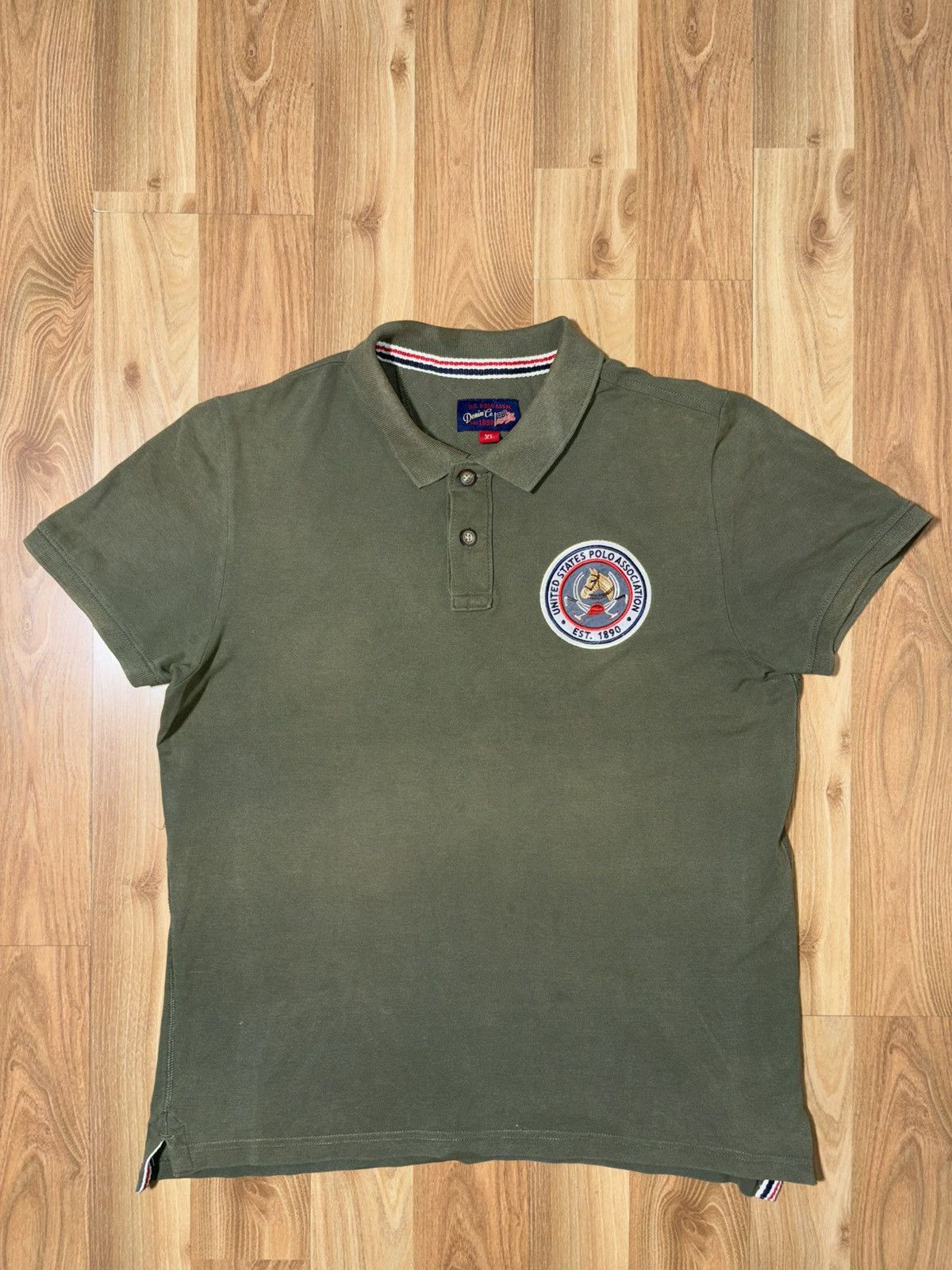 Polo Ralph Lauren U.S.P.A Denim Co. Olive Green Pique Polo Embroidered Crest Size US S / EU 44-46 / 1 - 1 Thumbnail