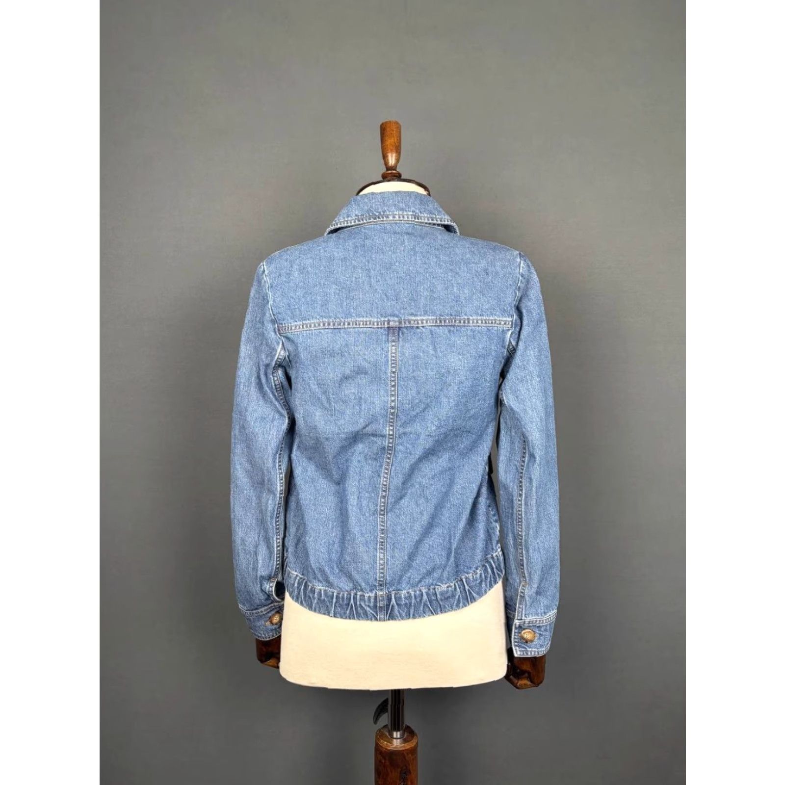 Denime Sezane Womens Trucker Jacket Denim Blue Size 34 Regular Long Sleeve Cotton Lining Buttons Zip Jacket Mens? Size XXS / US 00 / IT 34 - 2 Thumbnail
