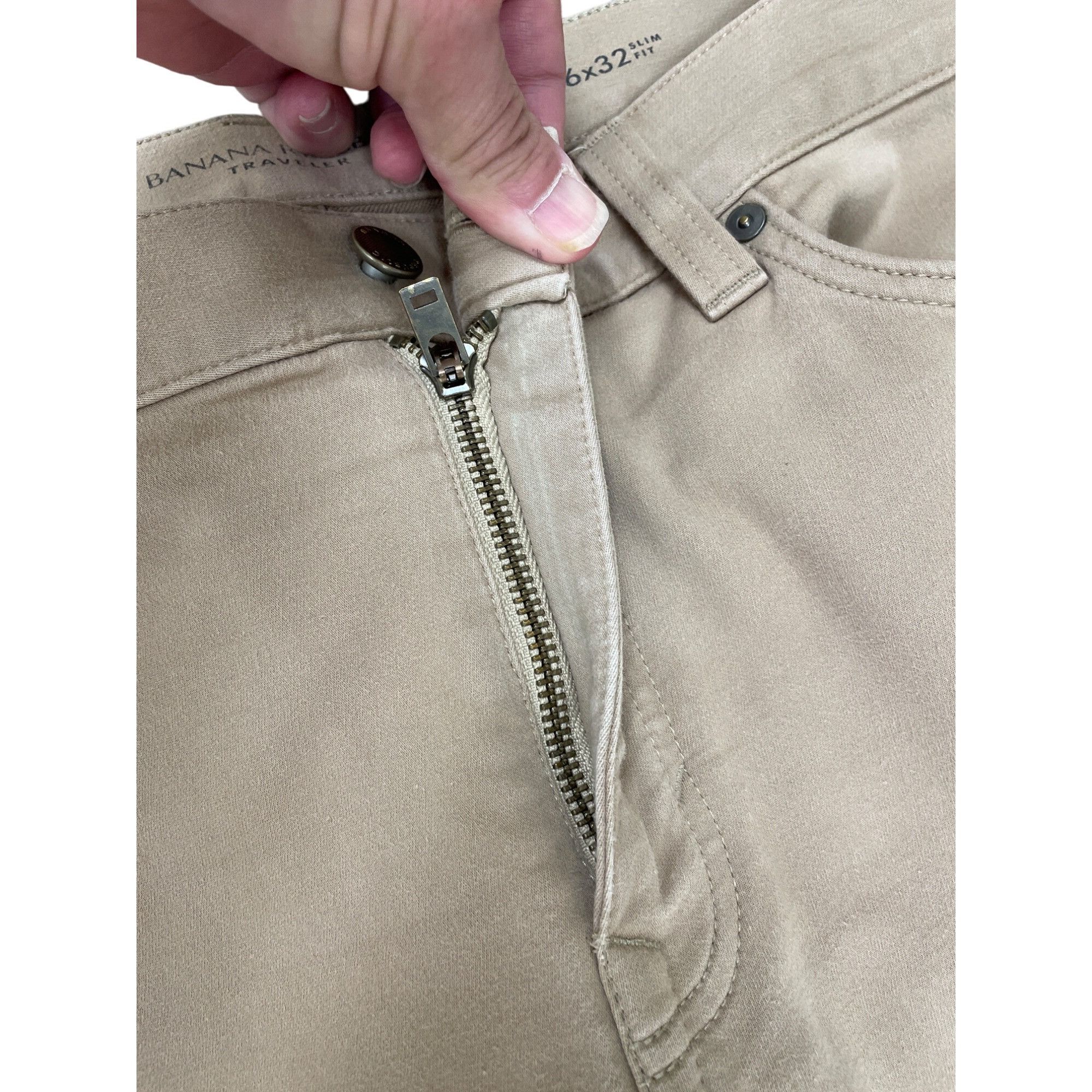 Banana Republic Banana Republic Mens Slim Fit Traveler Jeans Tan 36x32 SKU 8 Size US 36 / EU 52 - 6 Thumbnail