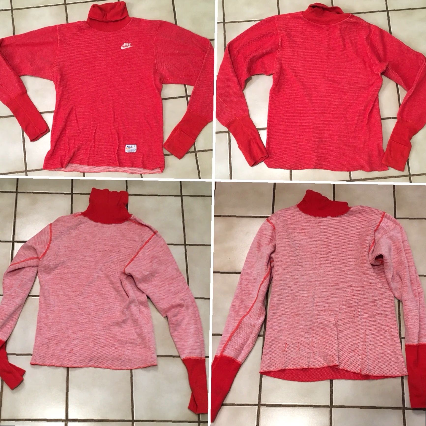 Nike VINTAGE Nike Thermal Turtleneck Shirt Long Sleeve L 80s Red Sportswear/Beach Nike Shirt Mens Size US L / EU 52-54 / 3 - 4 Thumbnail